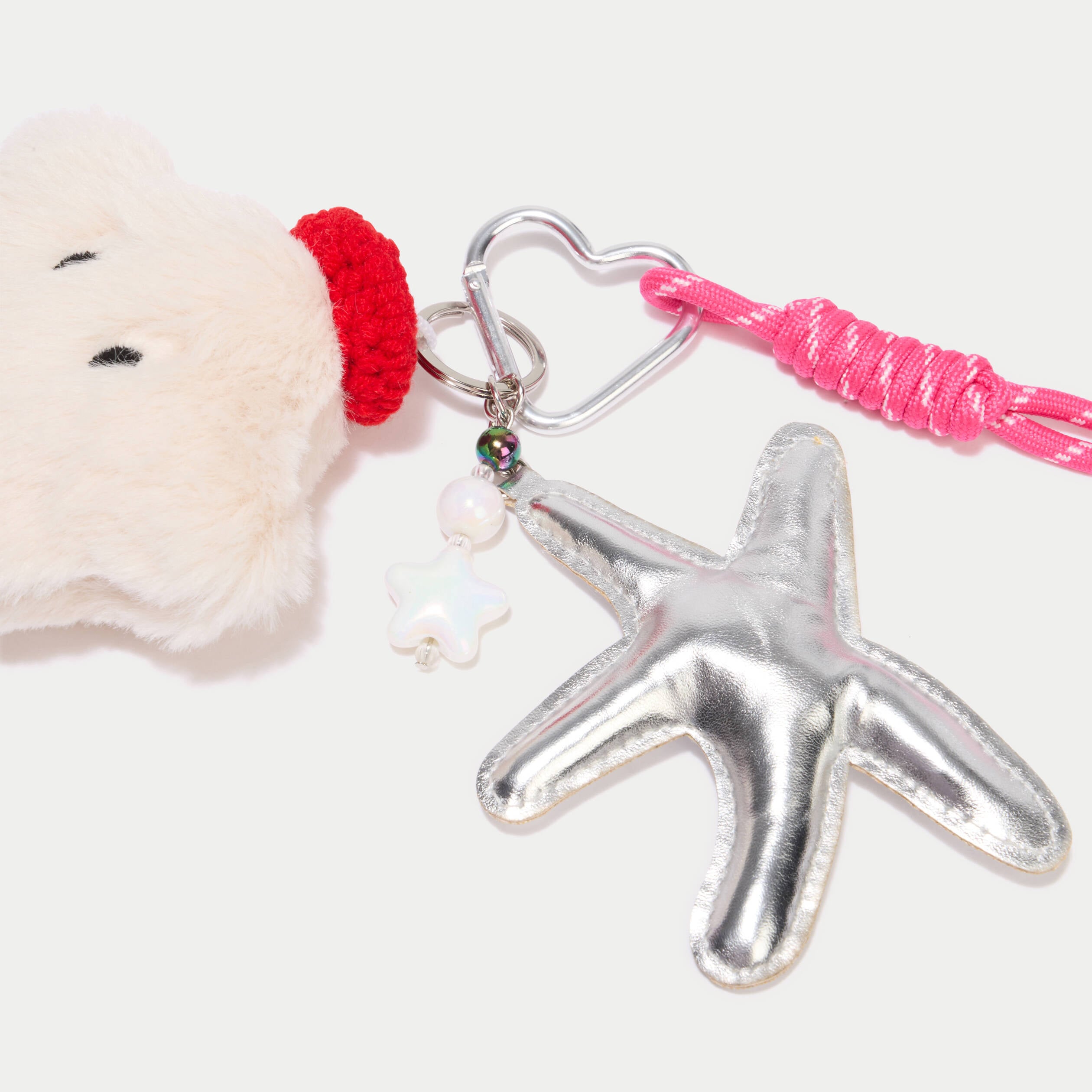 Porte-cl&eacute;s ecru femme