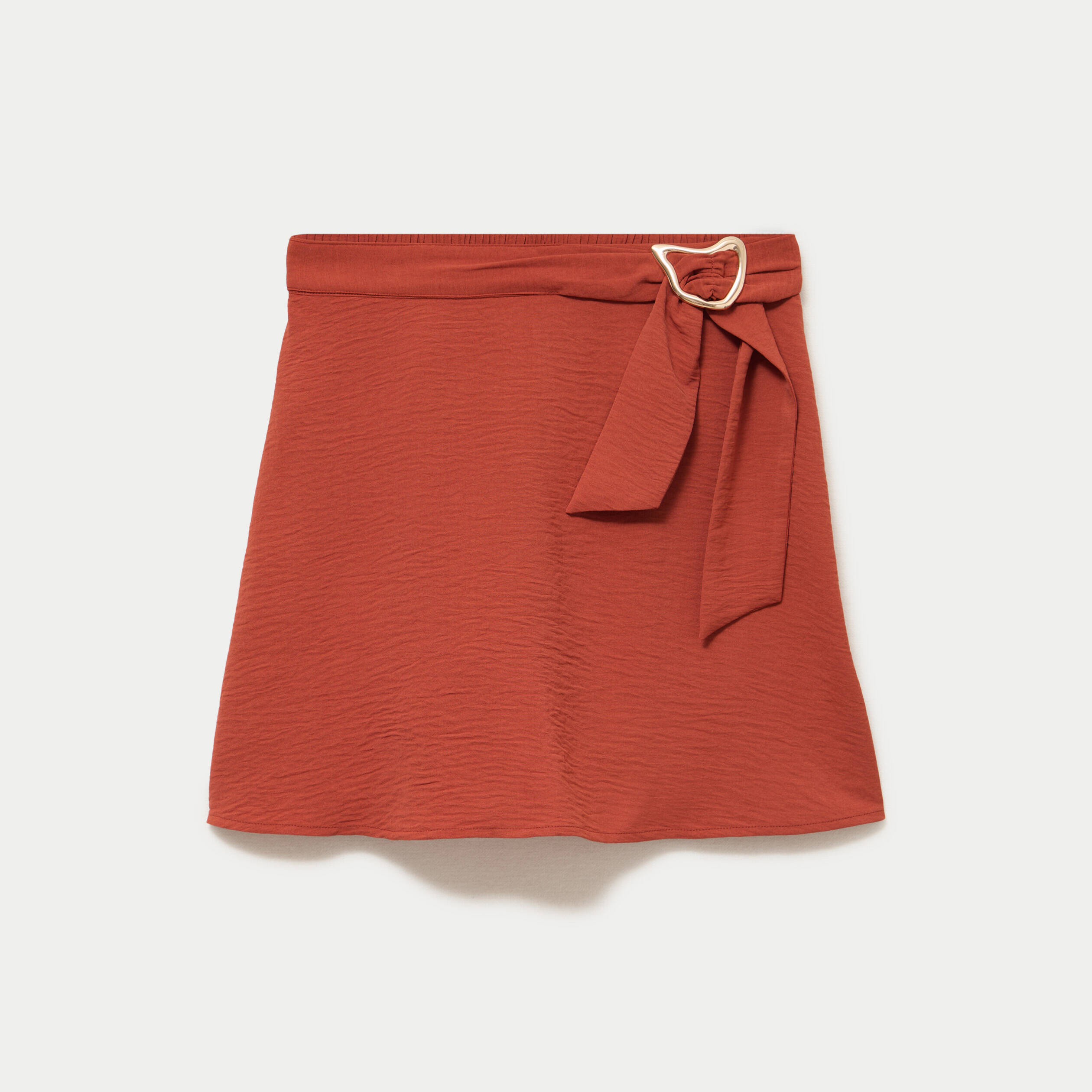 Jupe-short &eacute;vas&eacute;e courte orange fonc&eacute; femme