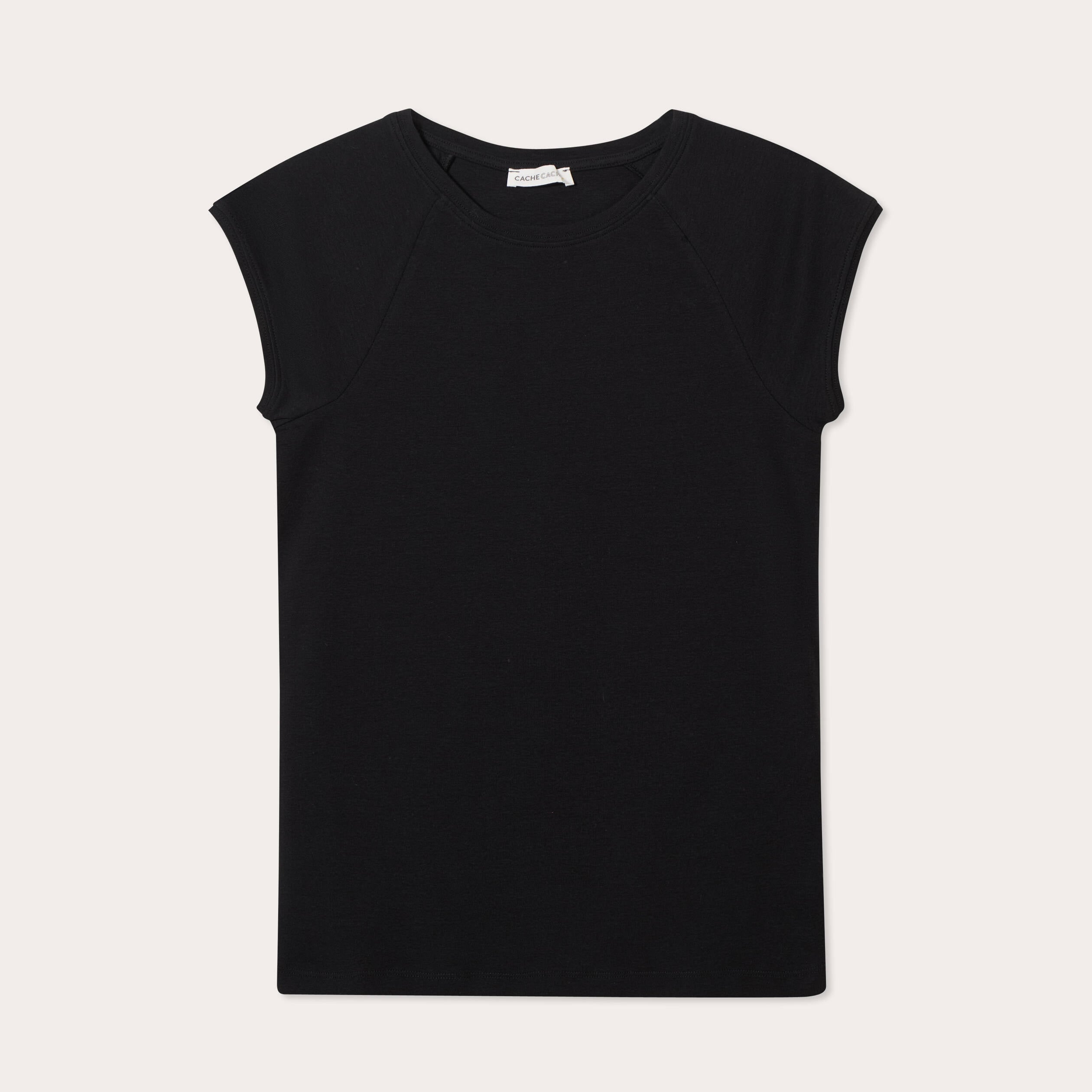 T-shirt manches courtes noir femme