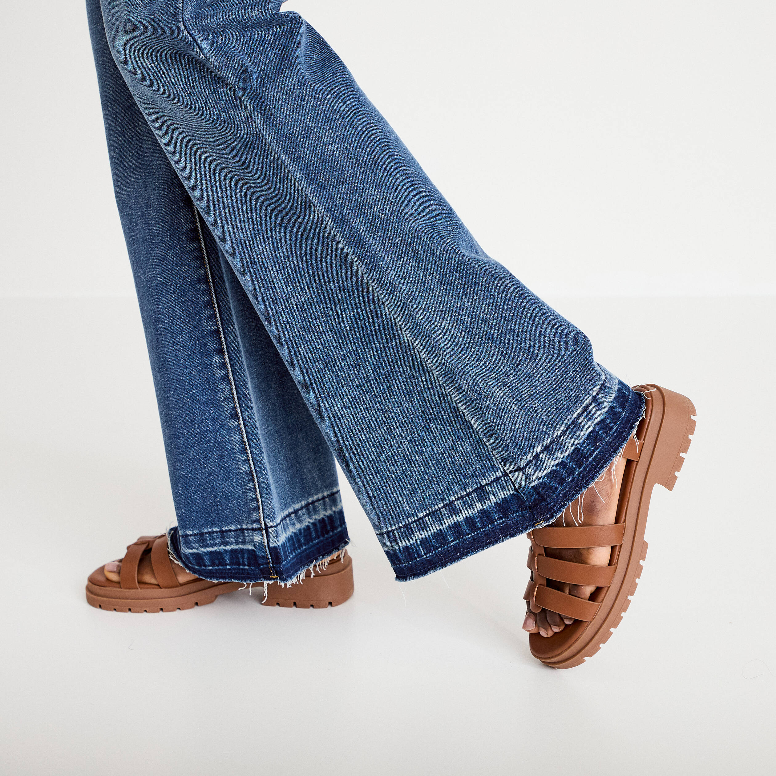 Jean bootcut taille standard denim stone femme