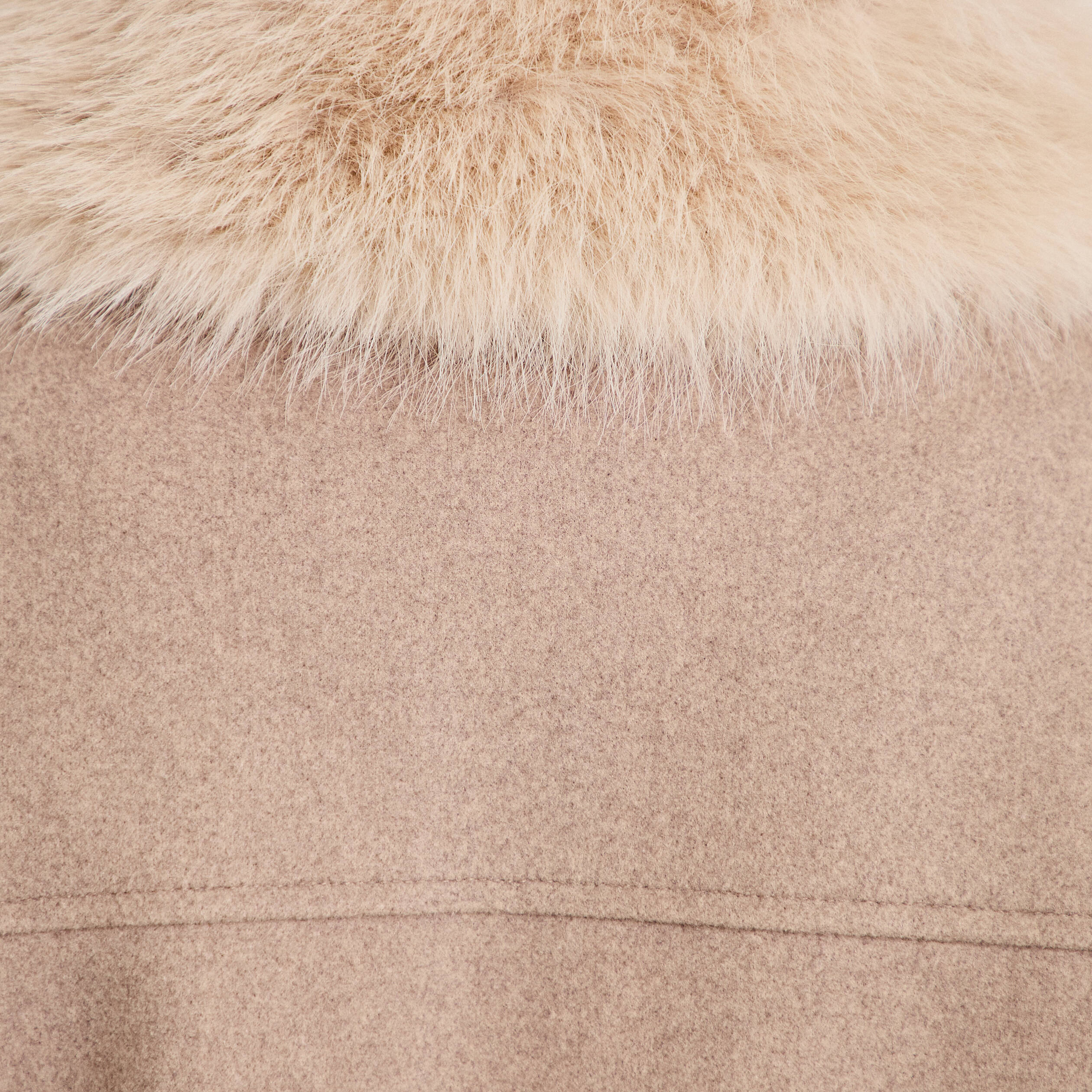 Veste droite cropped col tailleur taupe femme