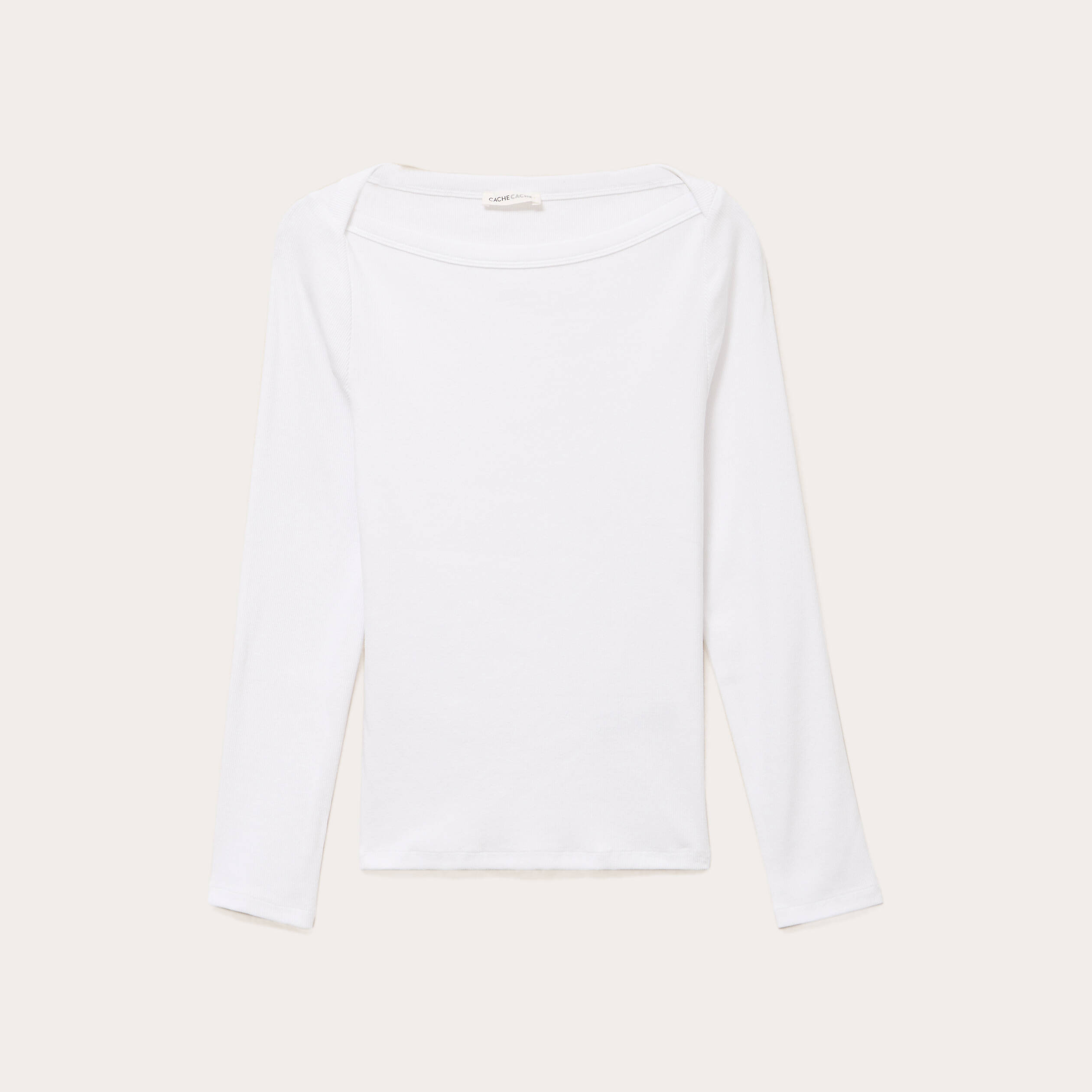 T-shirt col bateau blanc femme