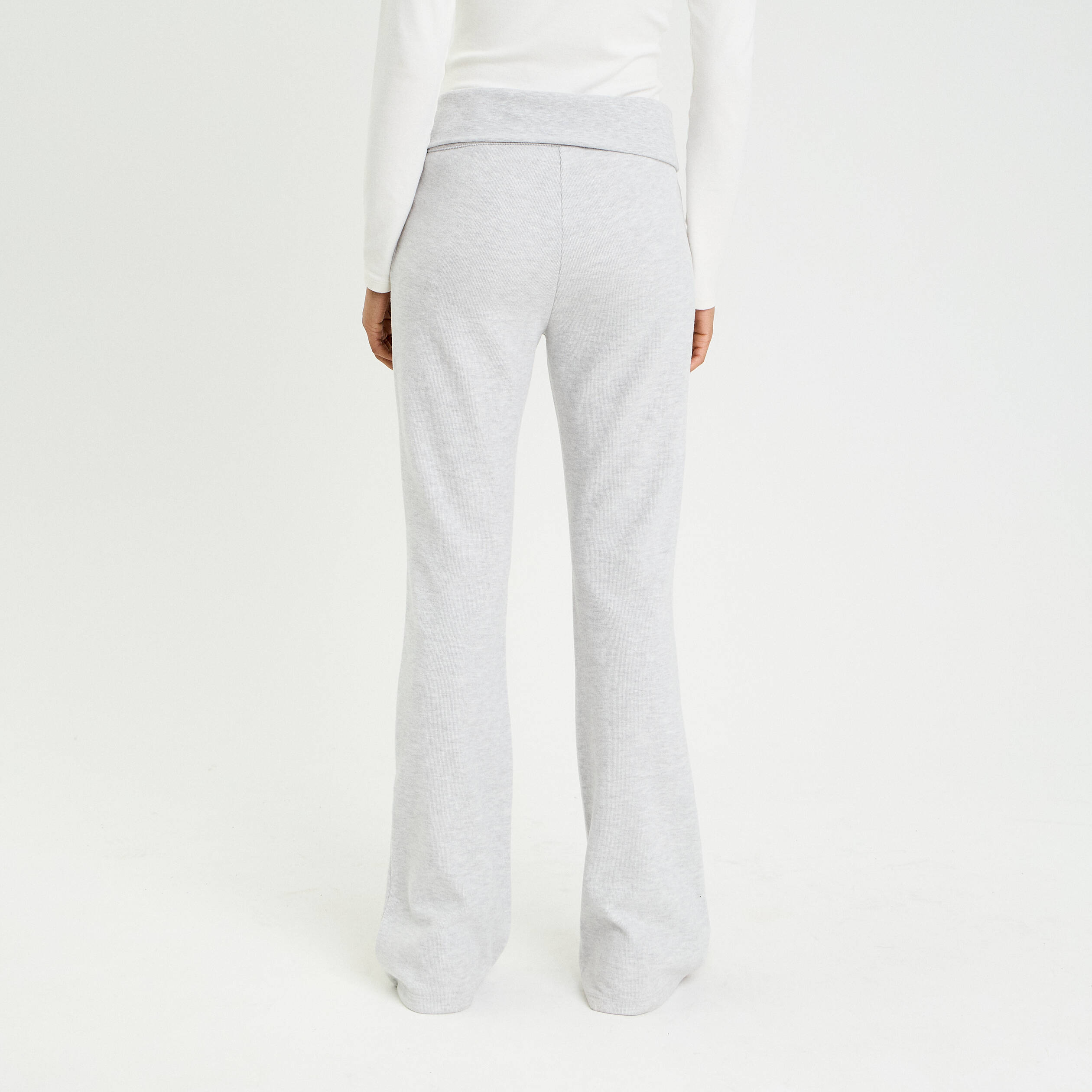 Pantalon bootcut taille standard gris clair femme