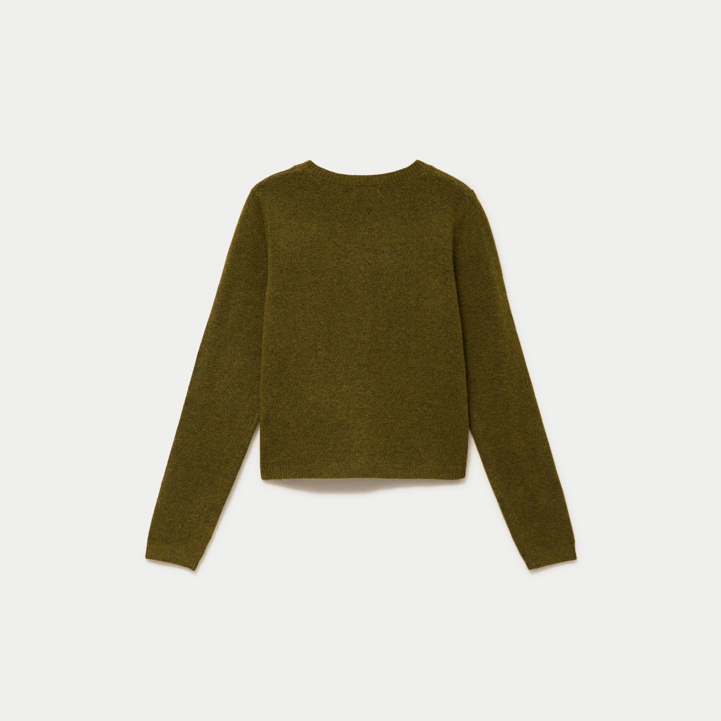 Gilet boutonn&eacute; manches longues vert olive femme
