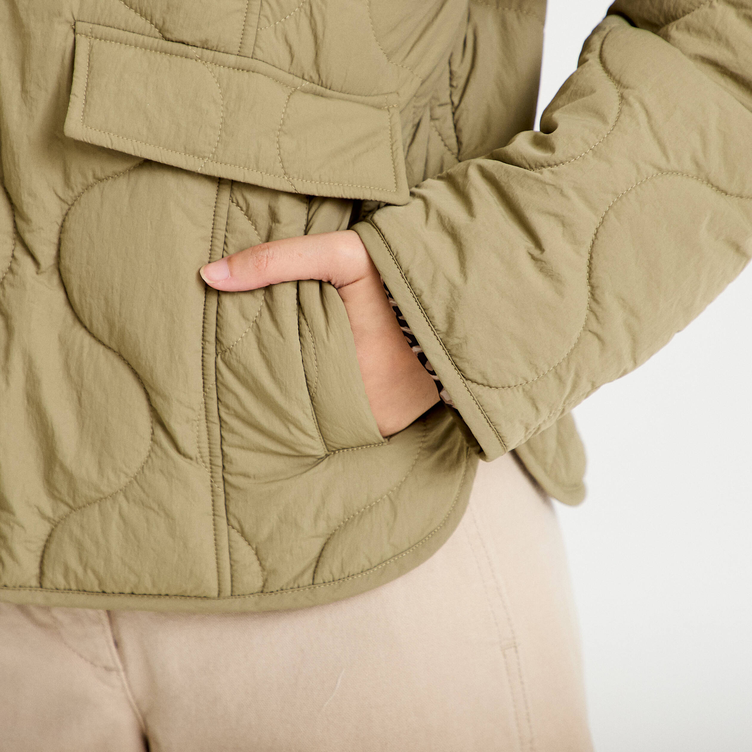 Veste ample manches longues vert femme