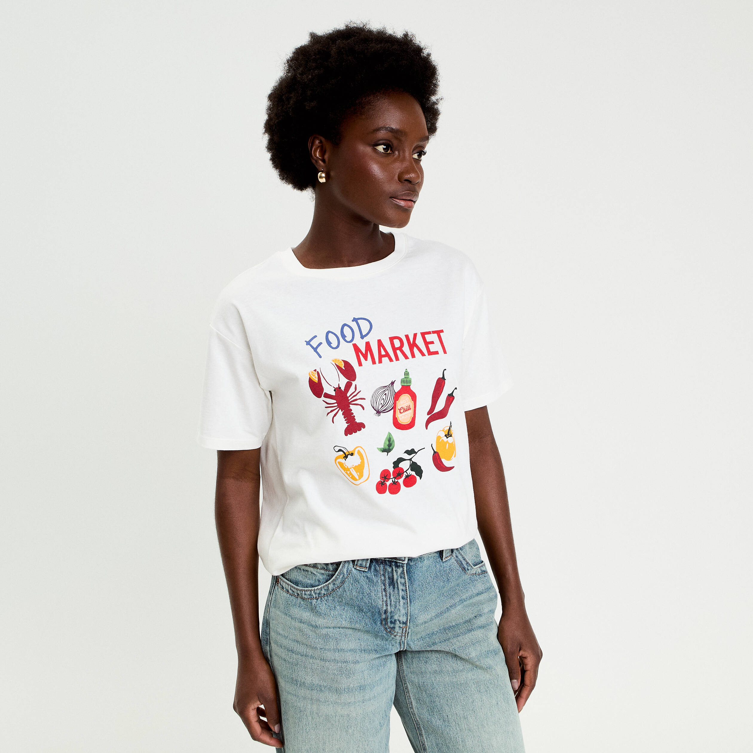 T-shirt manches courtes blanc femme