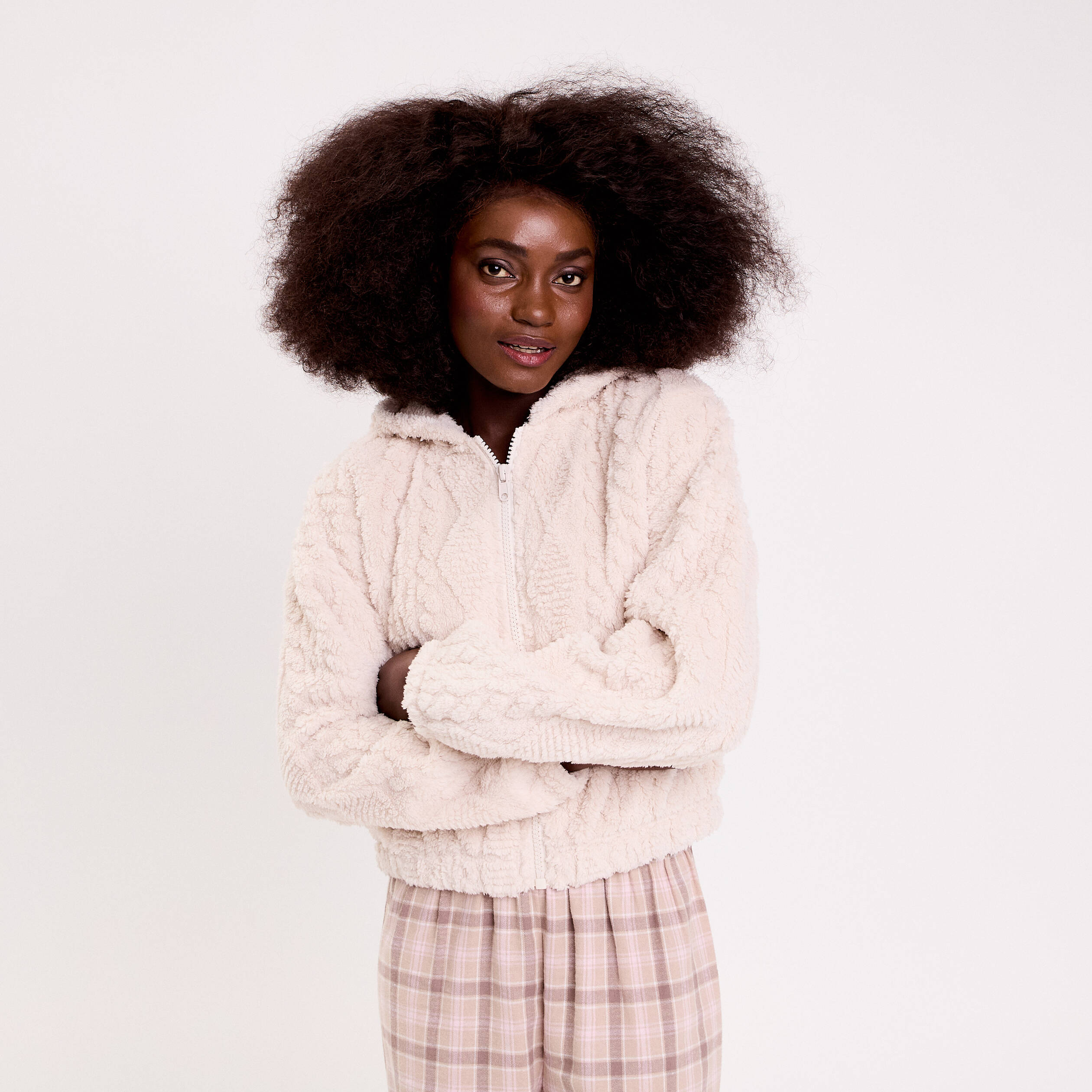 Sweat à Capuche Zippé Polaire Femme Stella - Taille S - Gris - Coton Bio - Neuf 🧥
