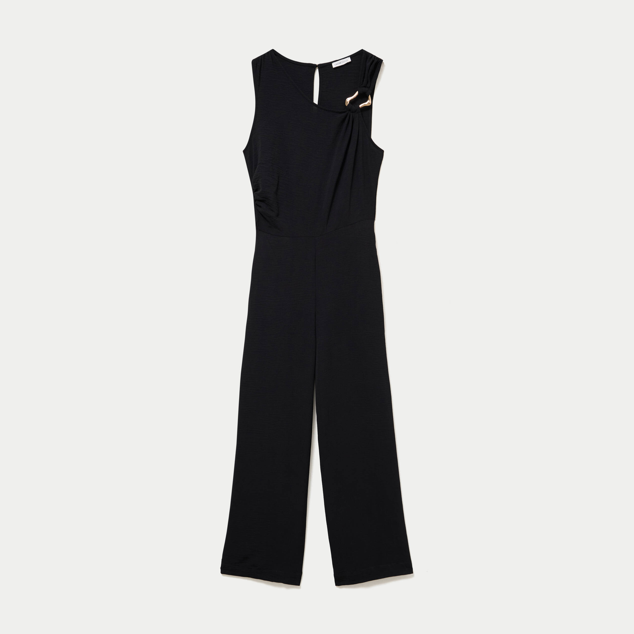 Combinaison large sans manches col rond noir femme
