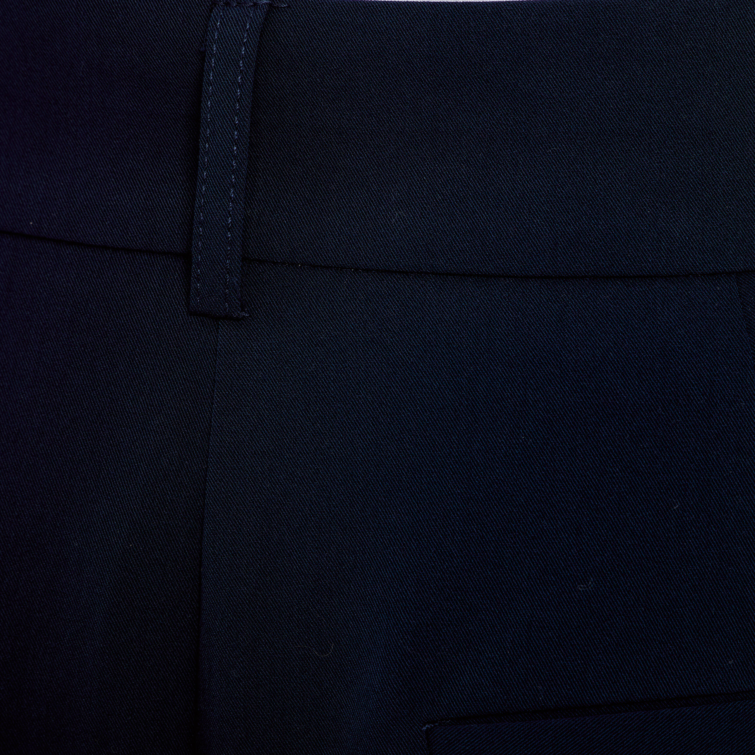 Pantalon large &agrave; pinces bleu marine femme