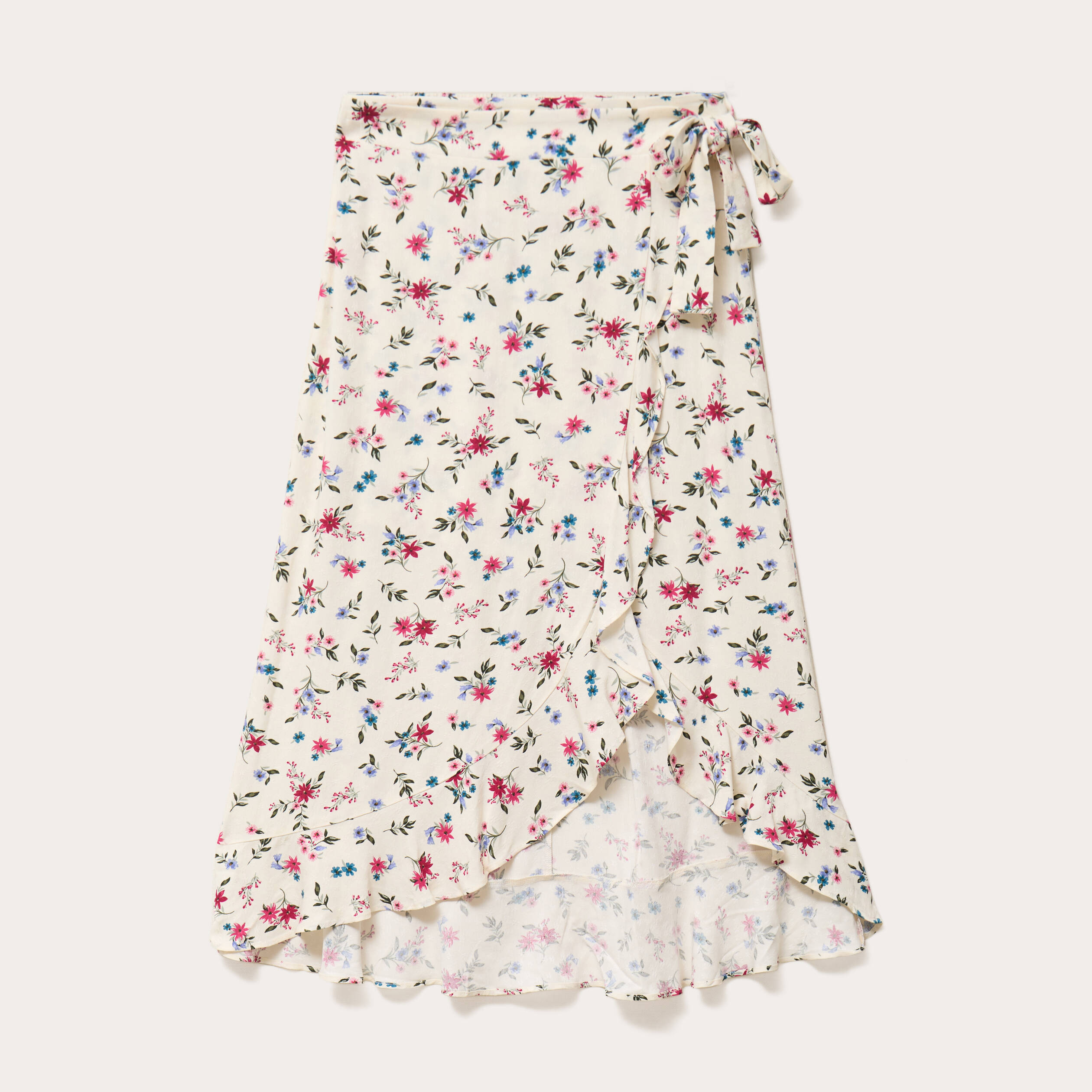Jupe longue portefeuille beige clair femme
