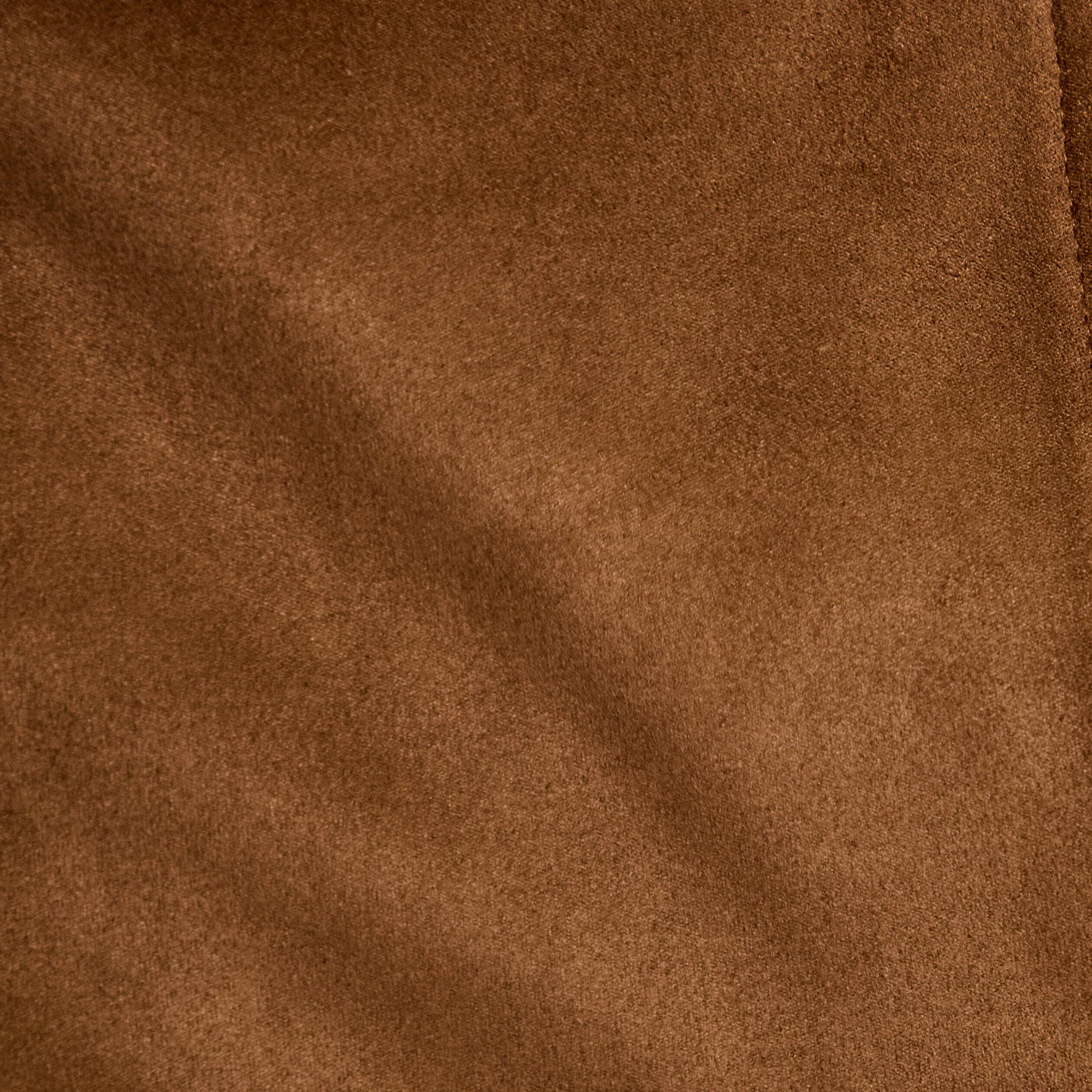 Caban droit col montant aspect daim marron femme