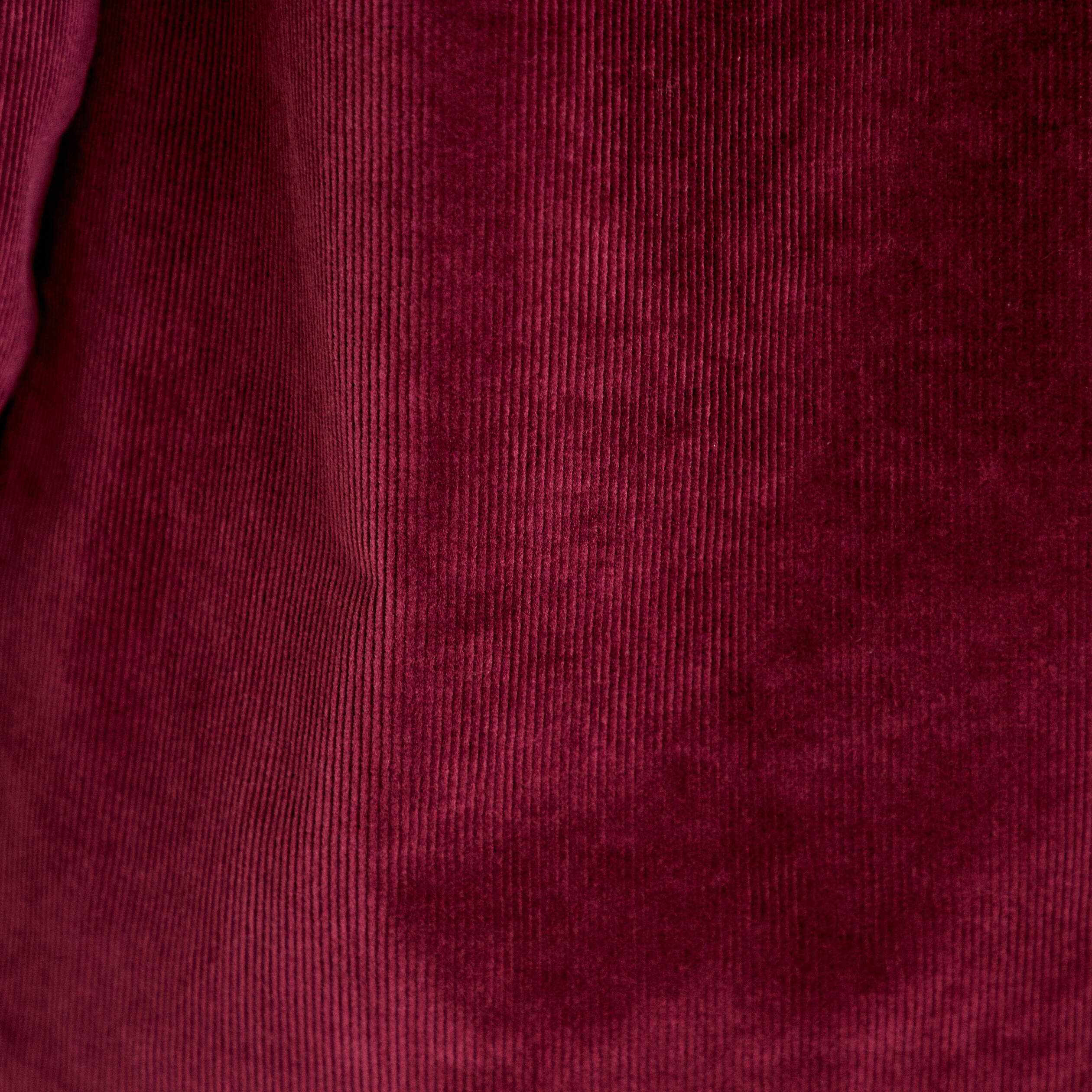 Robe droite velours col montant bordeaux femme