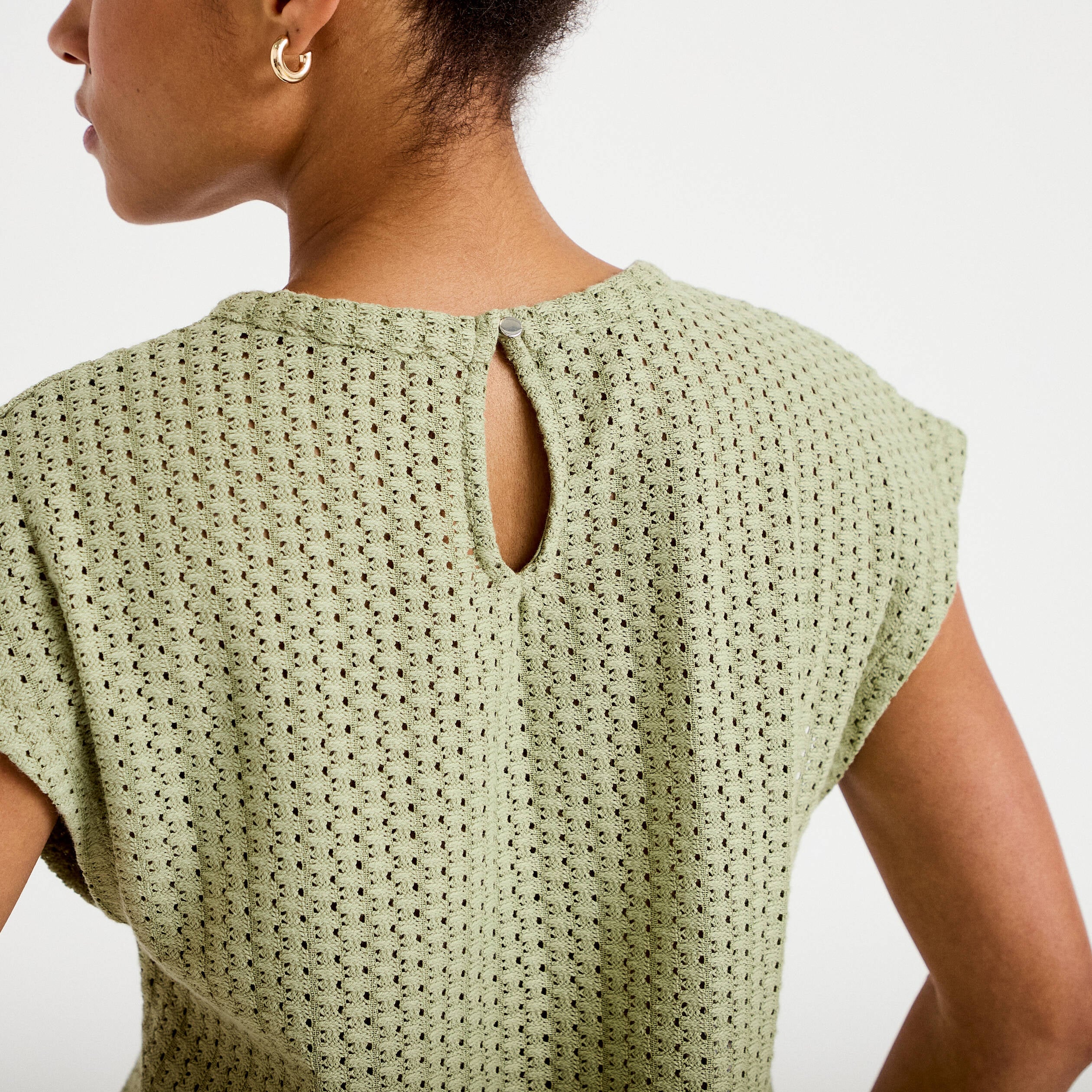 D&eacute;bardeur ajour&eacute; vert kaki femme