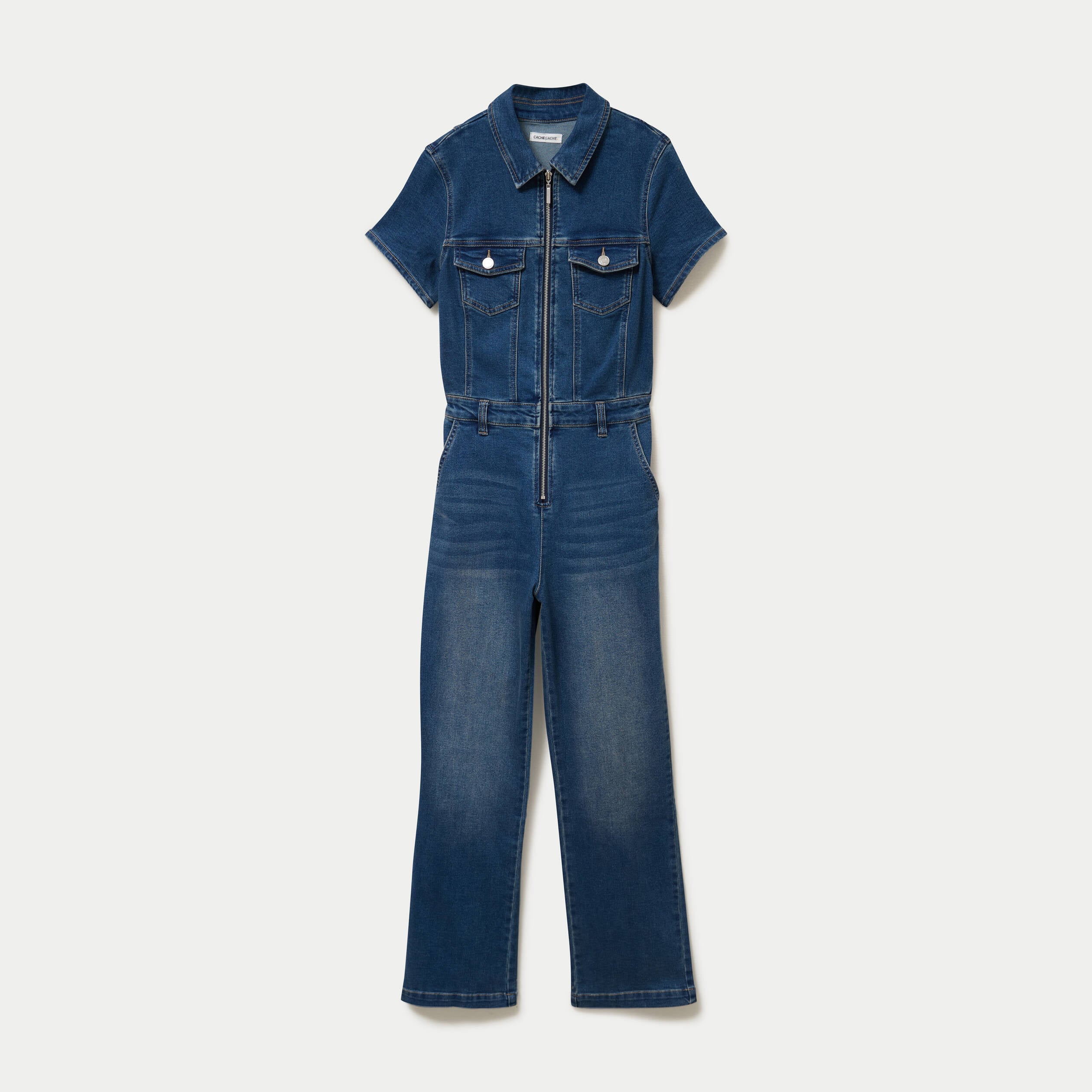 Combinaison pantalon en jean denim double stone femme
