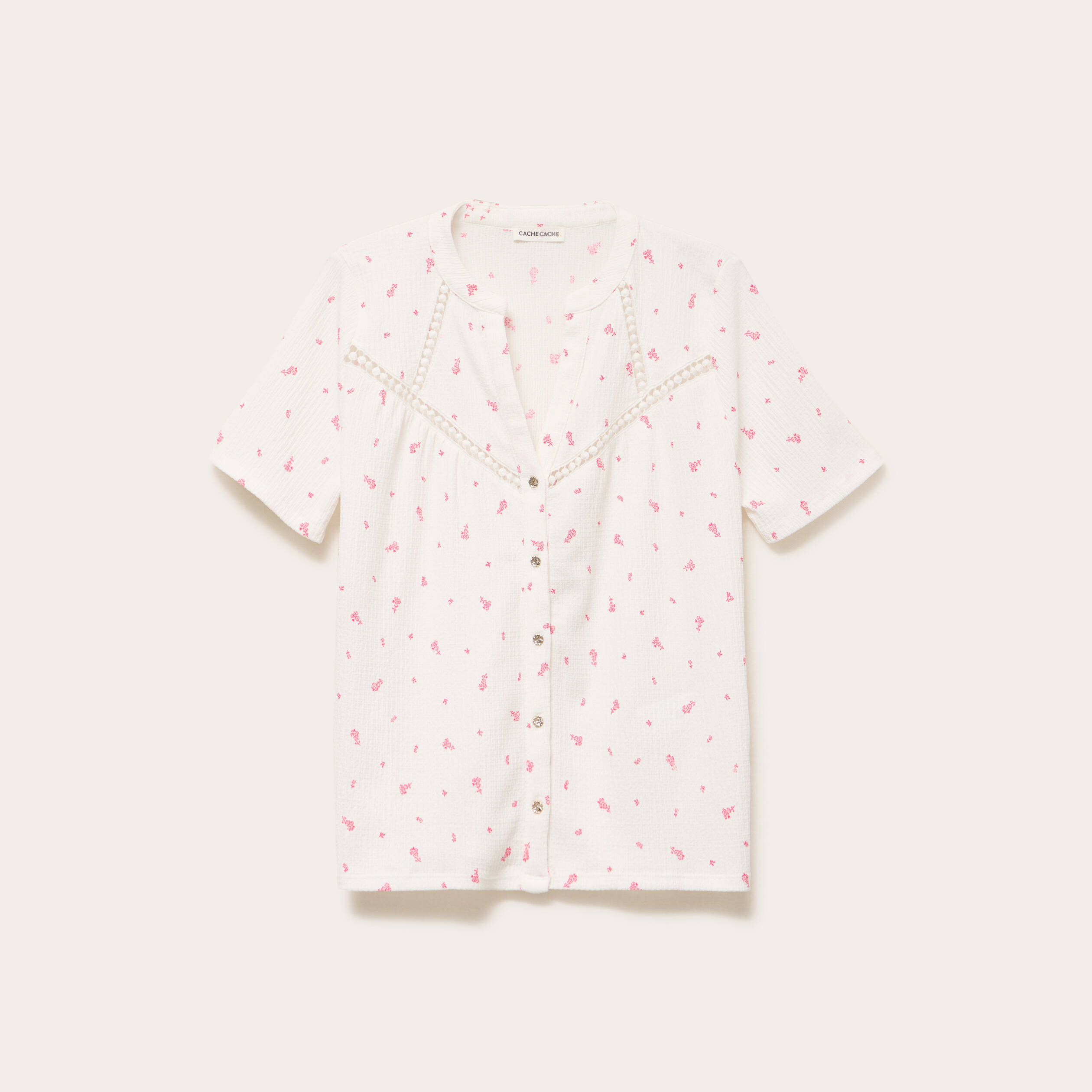 Blouse manches courtes blanc femme