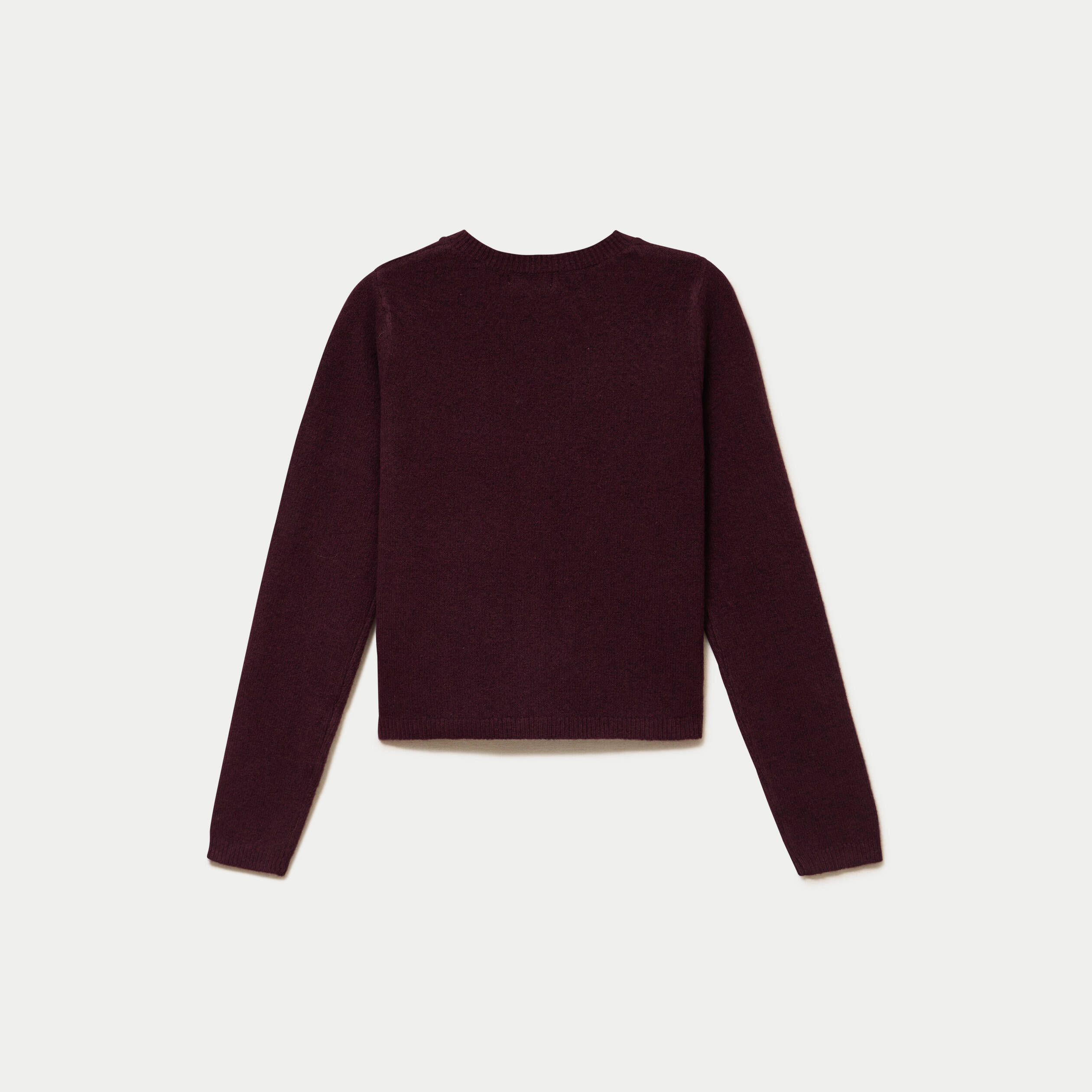 Gilet boutonn&eacute; manches longues prune femme