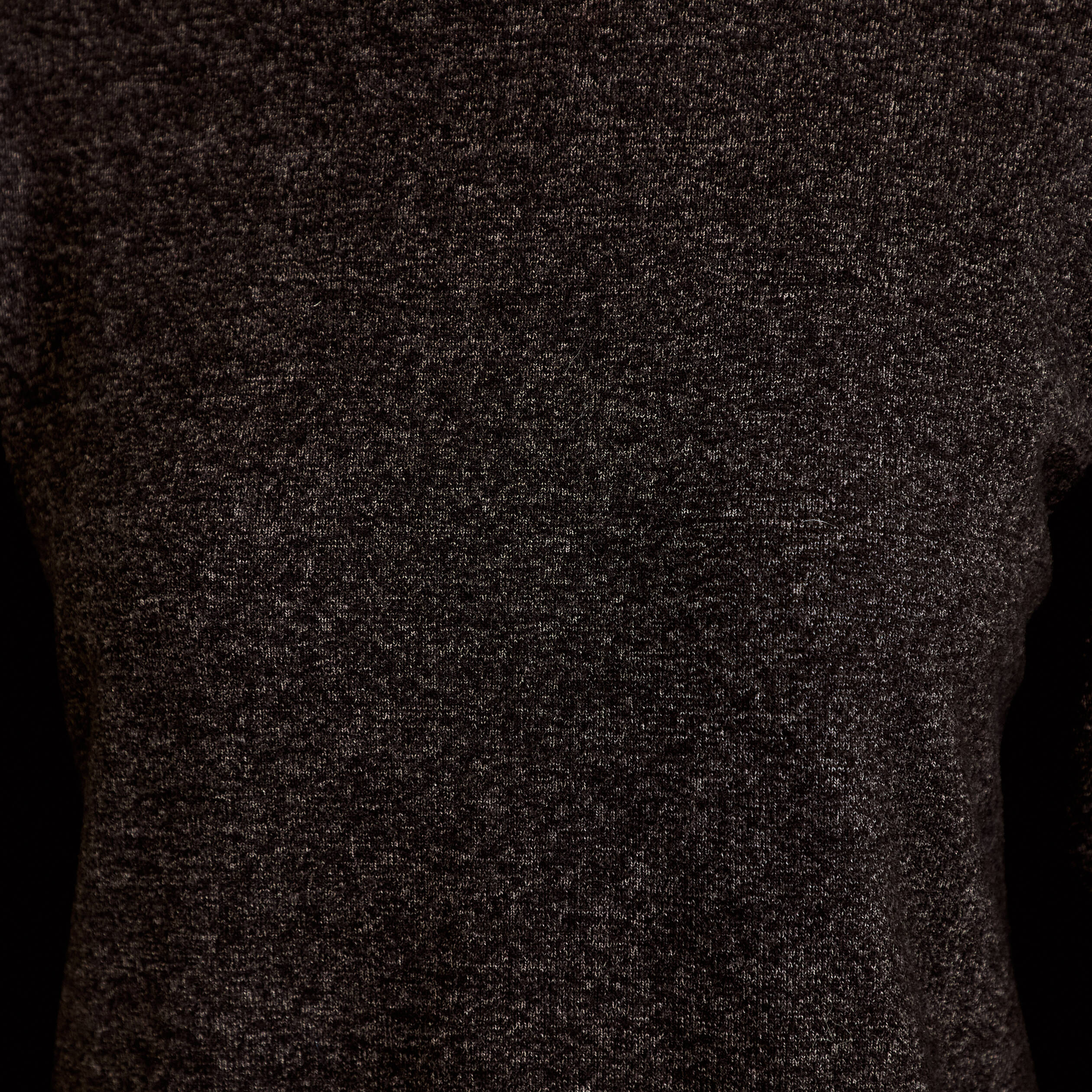 T-shirt manches longues avec dentelle gris fonc&eacute; femme