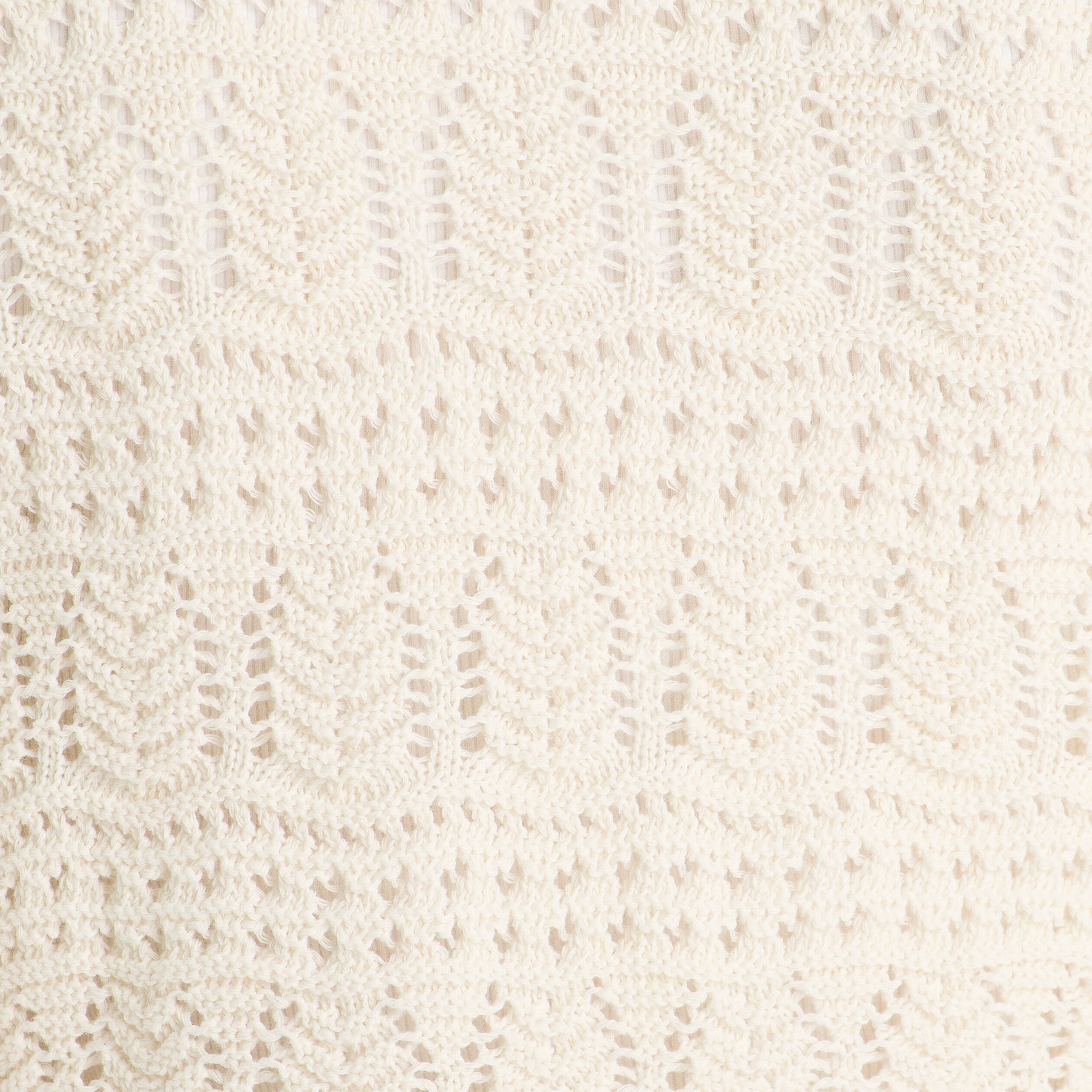 Gilet ajour&eacute; nou&eacute; ecru femme