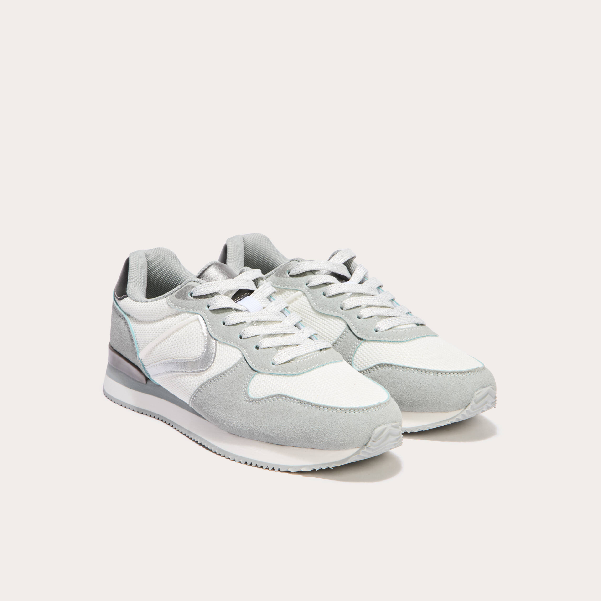 Sneakers plates bleu canard femme