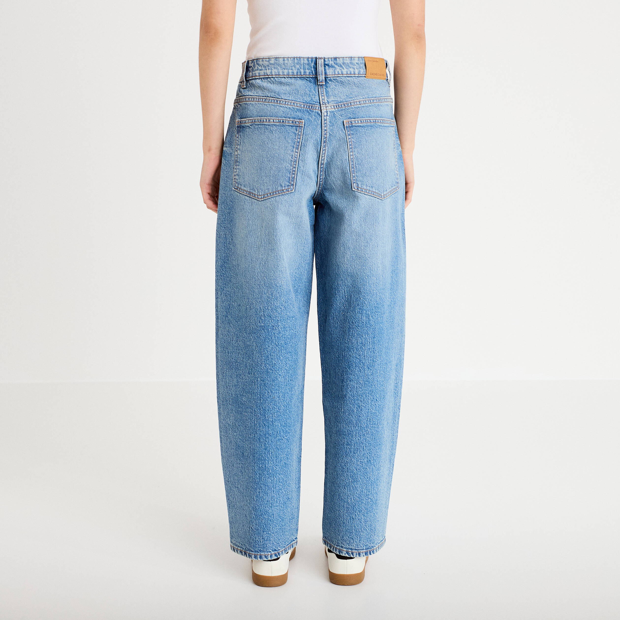 Jeans baggy taille basse denim triple stone femme