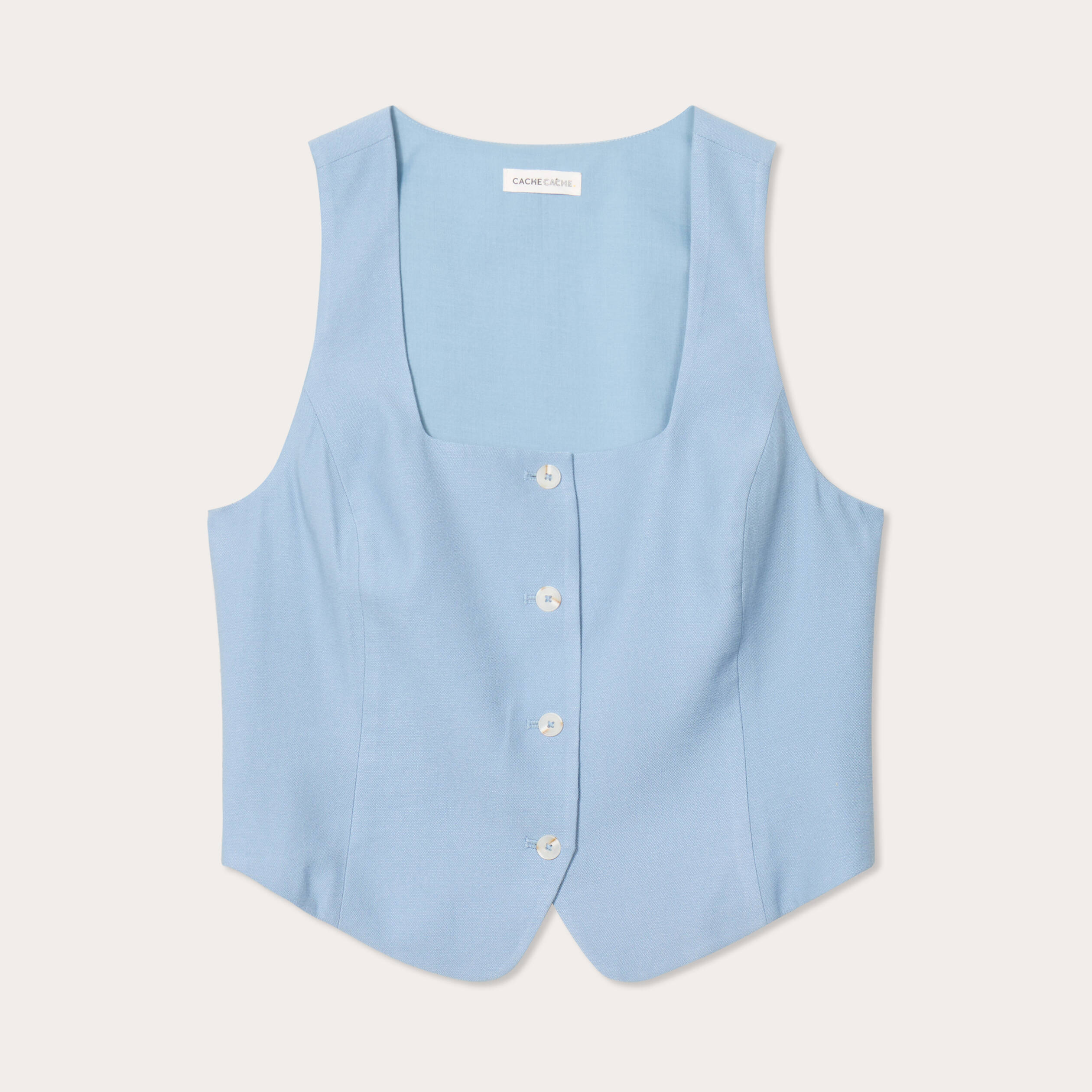 Veston sans manches bleu gris femme