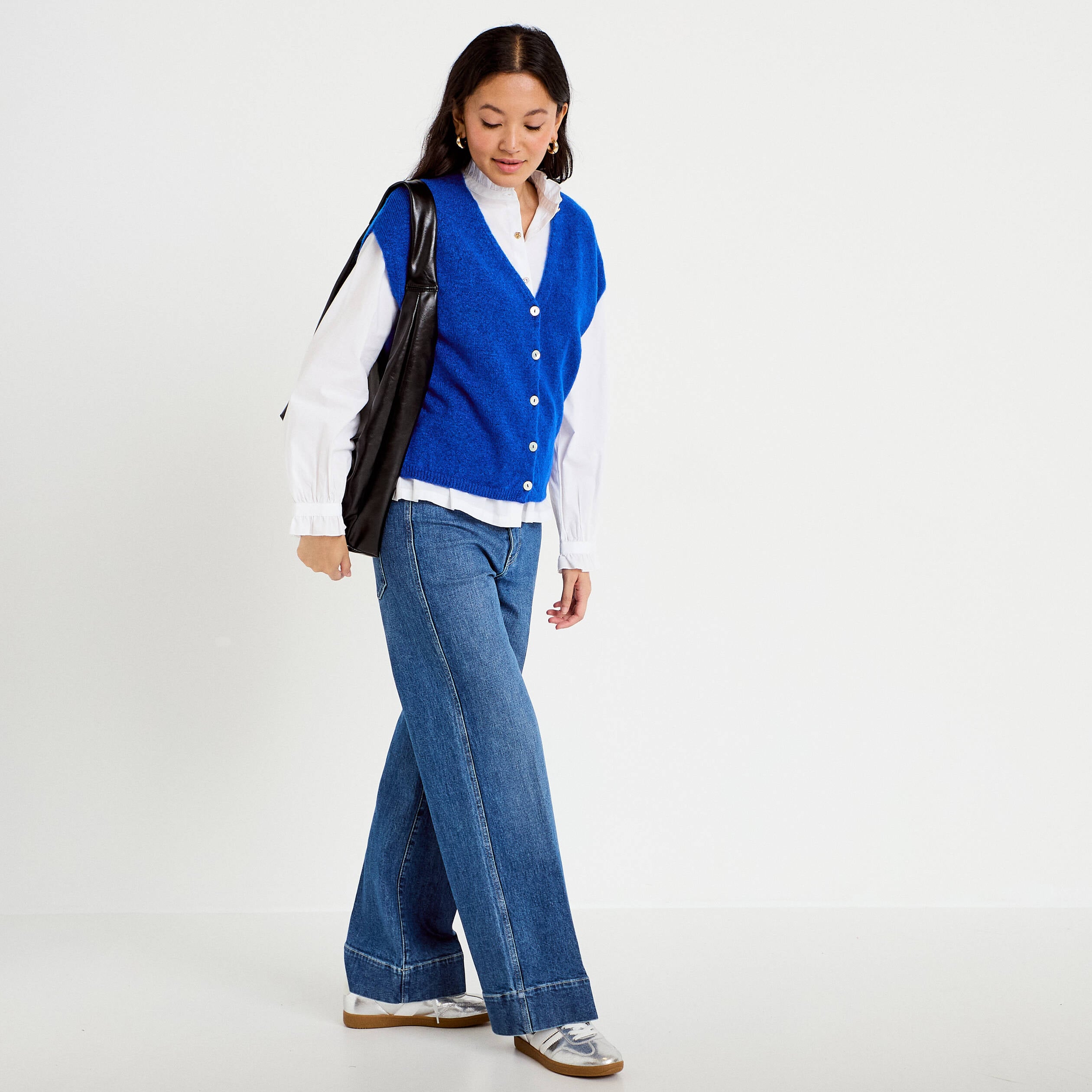 Gilet sans manches bleu electrique femme