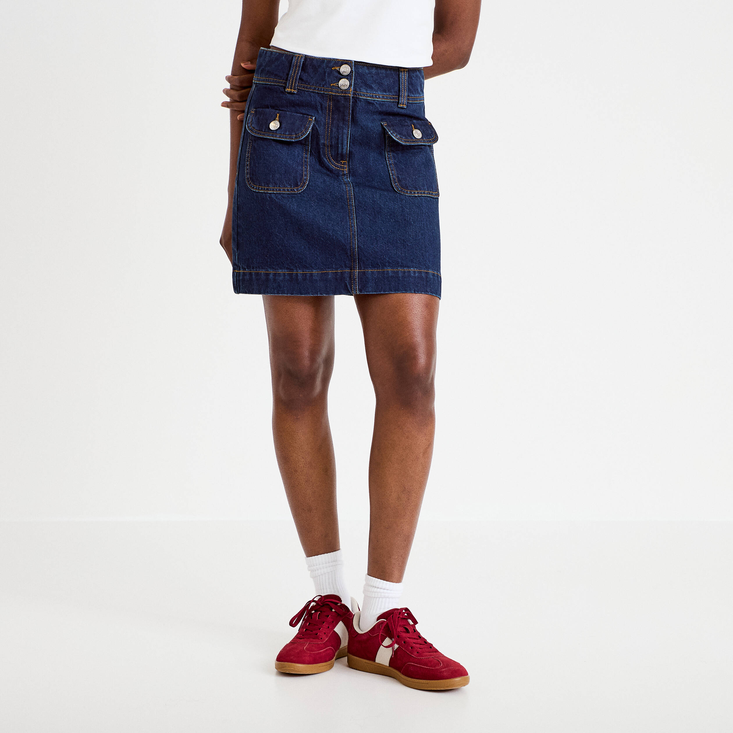 Pepe Jeans ANDREA - Jupe trapèze - old navy/bleu Pepe Jeans ANDREA - Jupe trapèze - old navy/bleu
