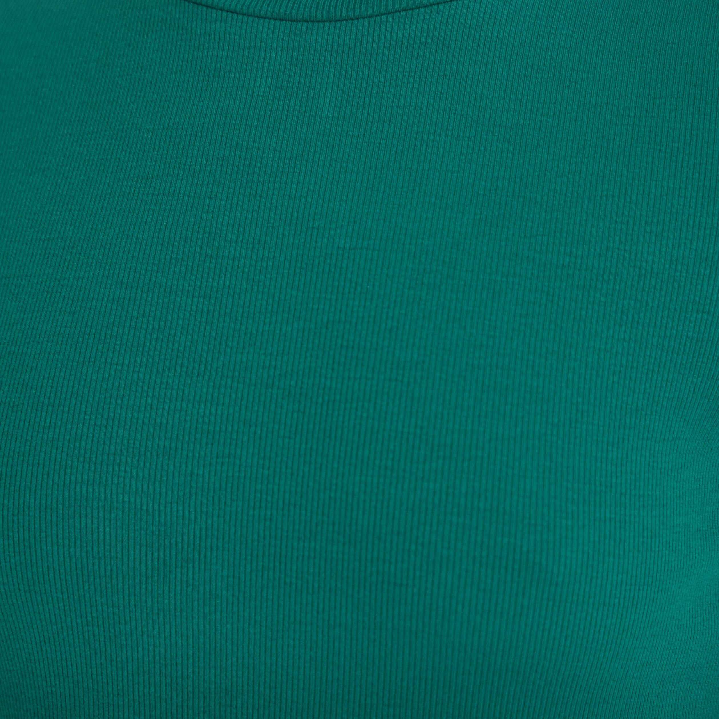 T-shirt c&ocirc;tel&eacute; ajust&eacute; manches courtes vert &eacute;meraude femme