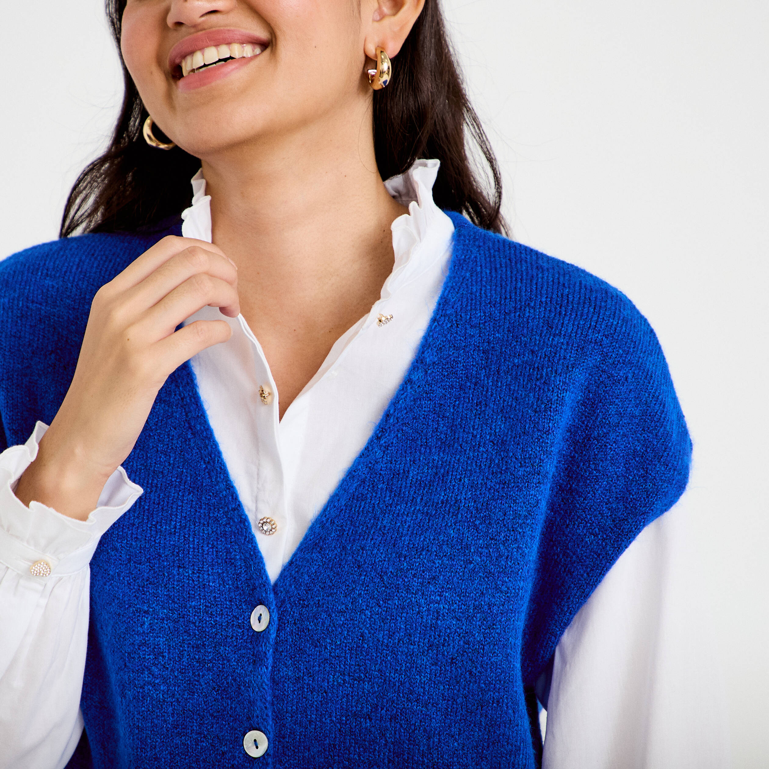 Gilet sans manches bleu electrique femme