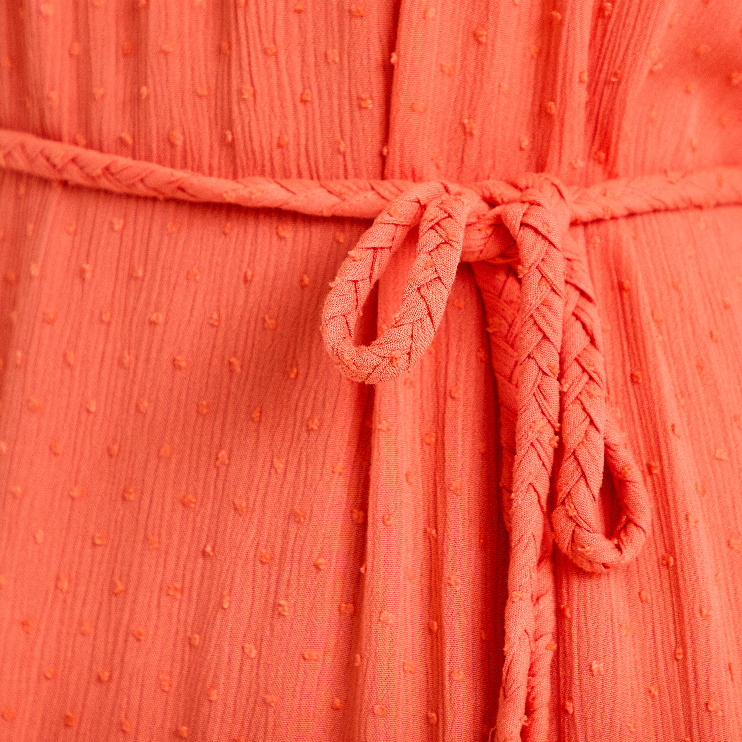 Robe longue &eacute;vas&eacute;e sans manches rouge corail femme
