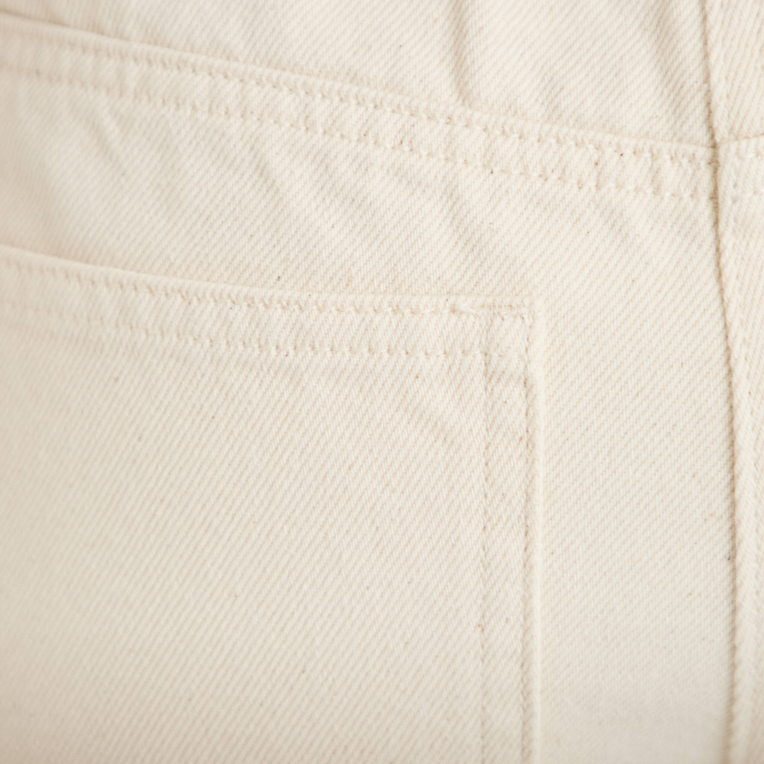 Short en jean avec broderie ecru femme