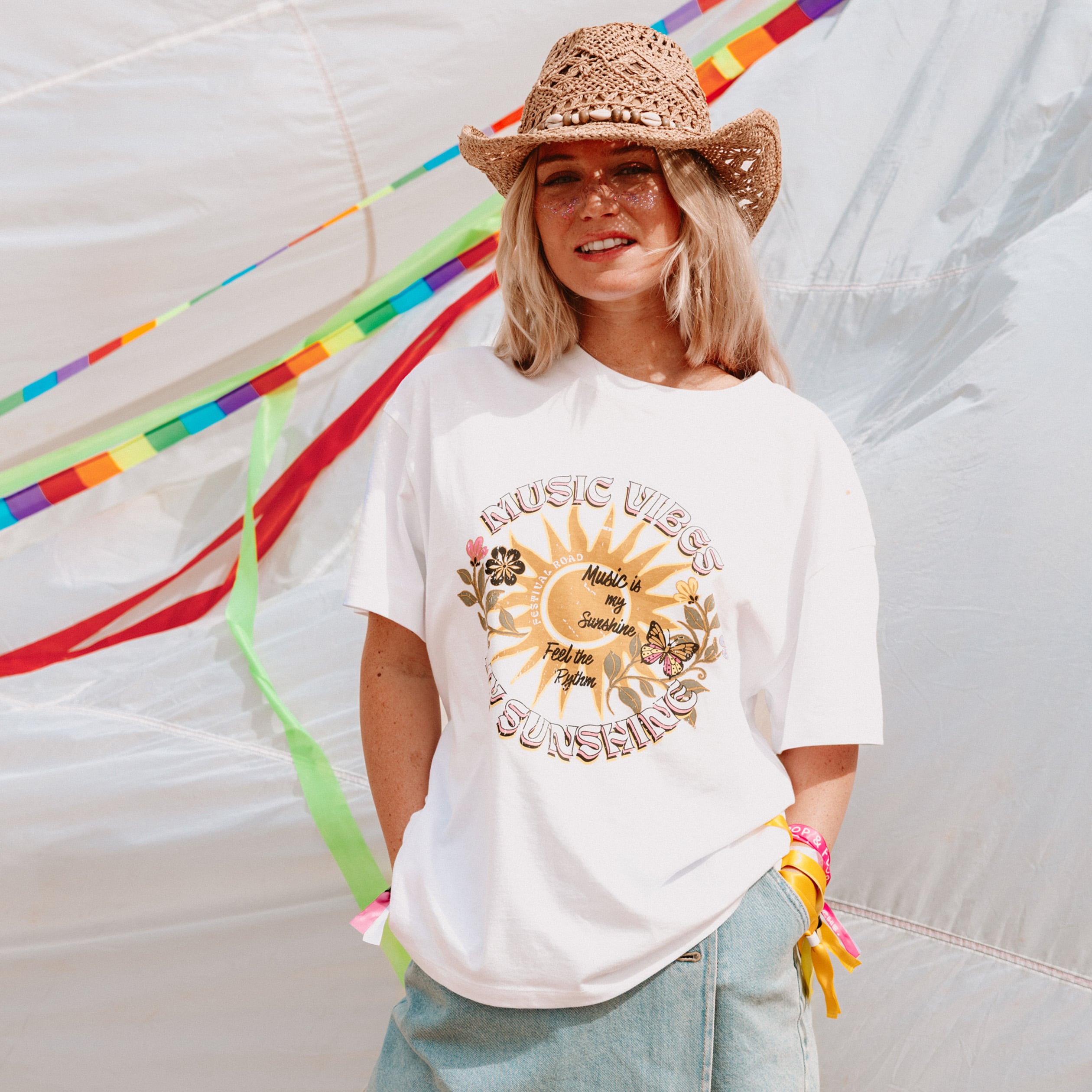 T-shirt oversize manches courtes blanc femme