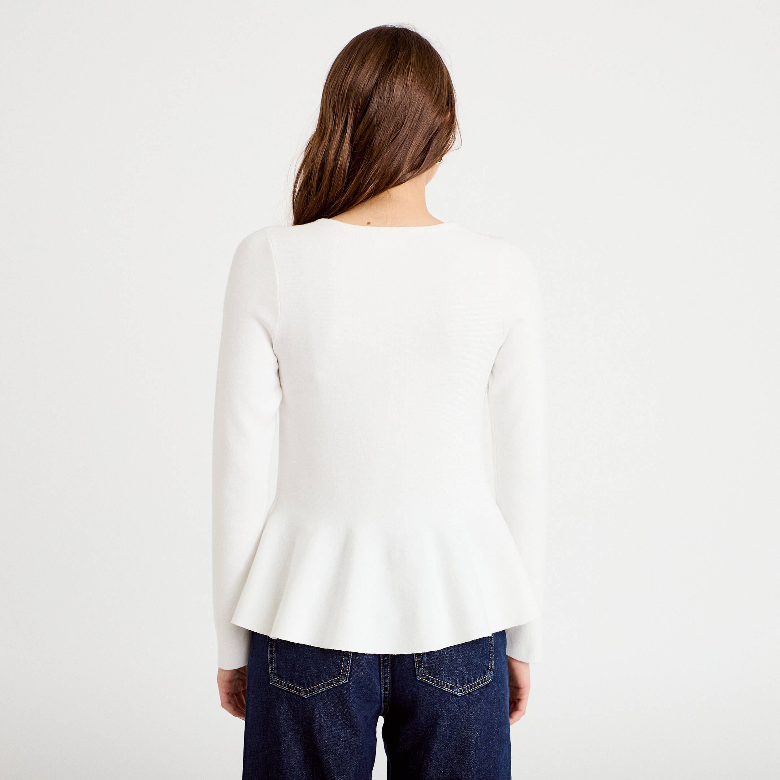 Gilet p&eacute;plum ecru femme