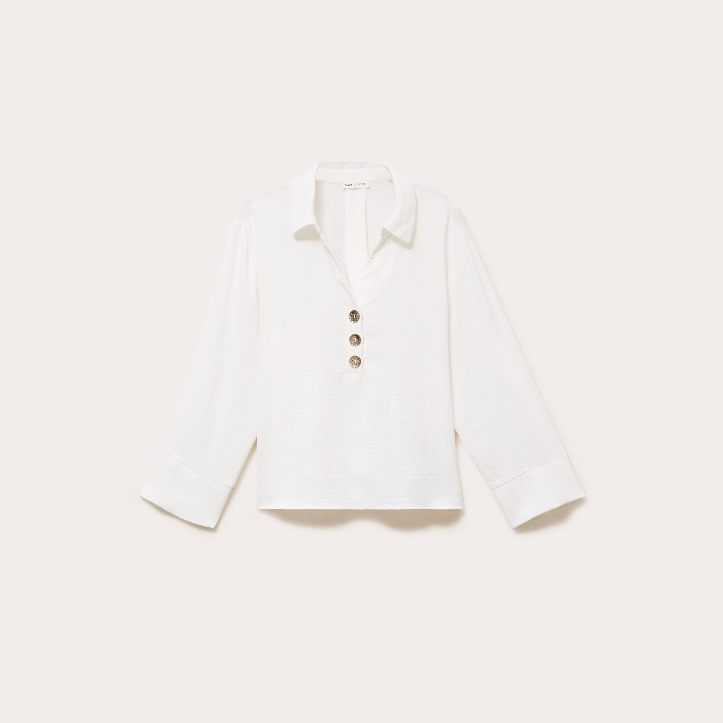 Blouse manches longues ecru femme