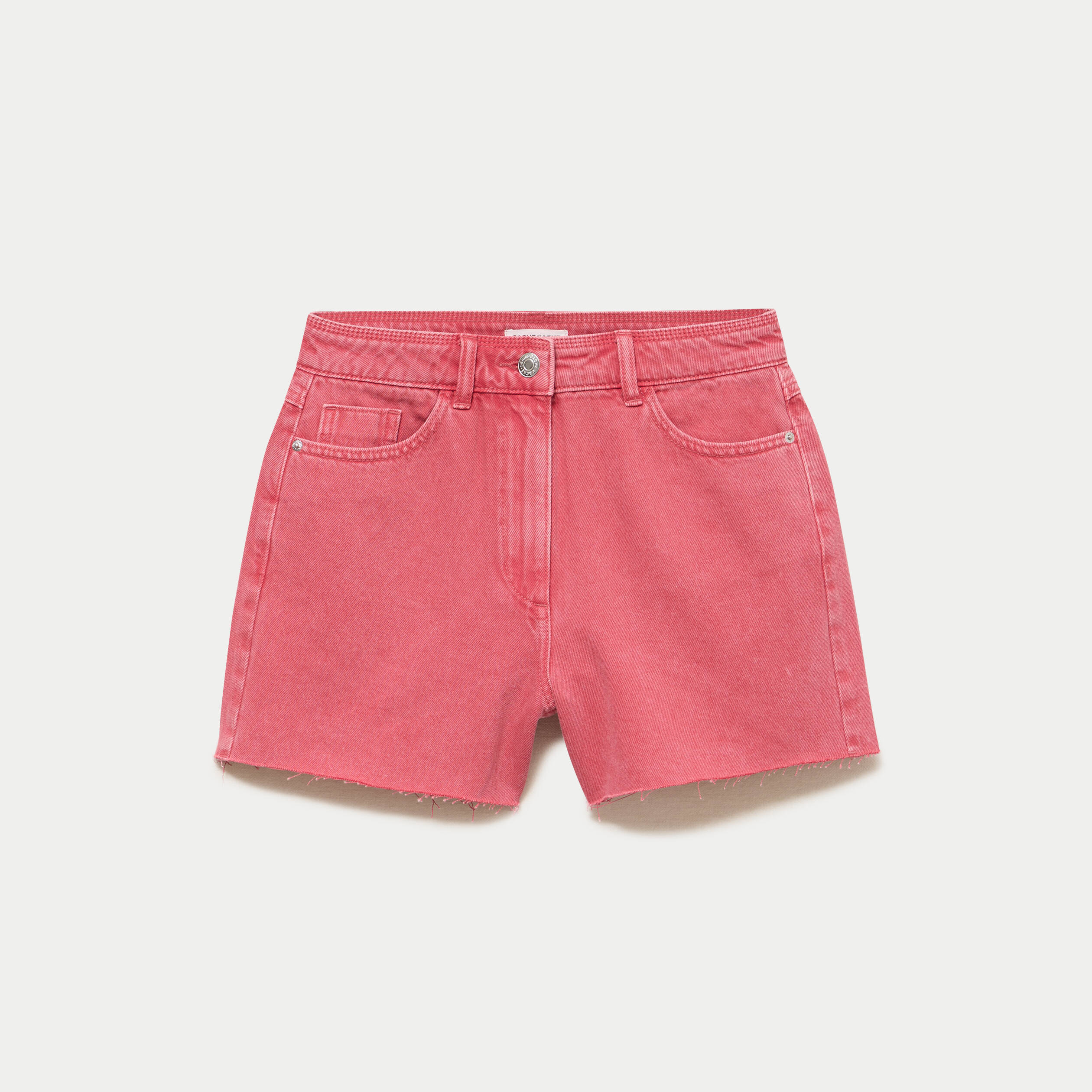 Short en jean 5 poches rose framboise femme