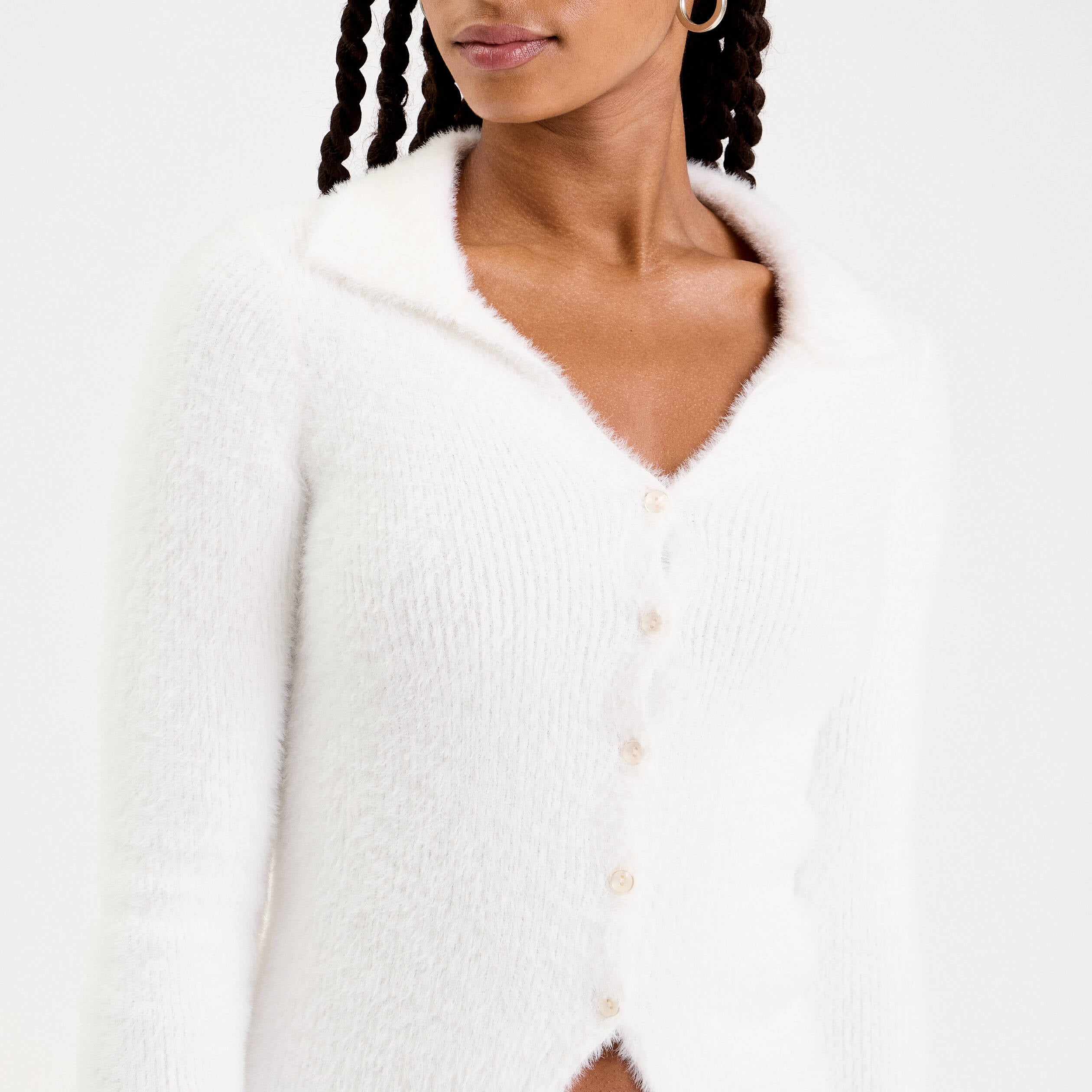 Gilet coupe ajust&eacute;e ecru femme