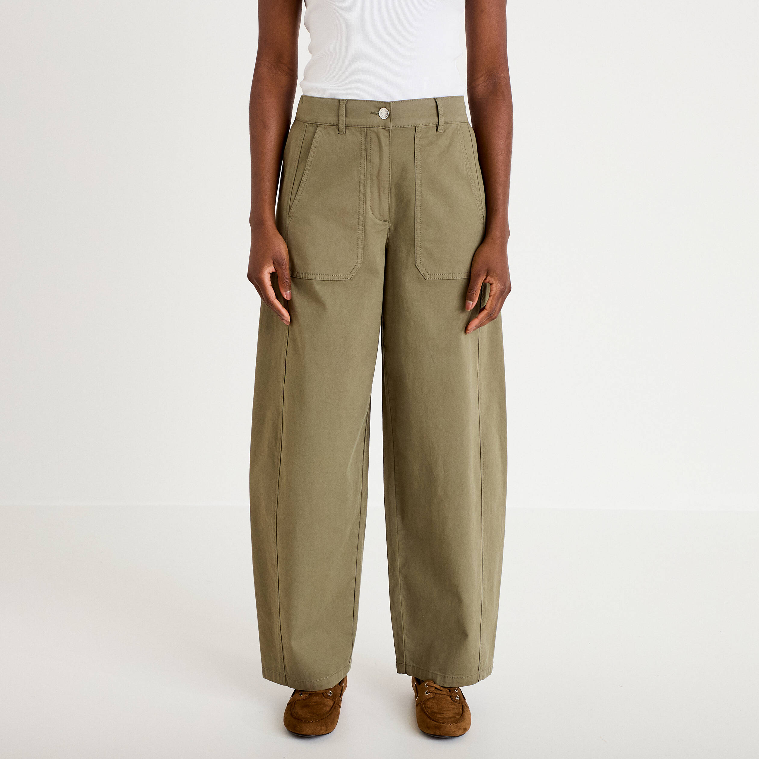 Pantalon vert kaki femme