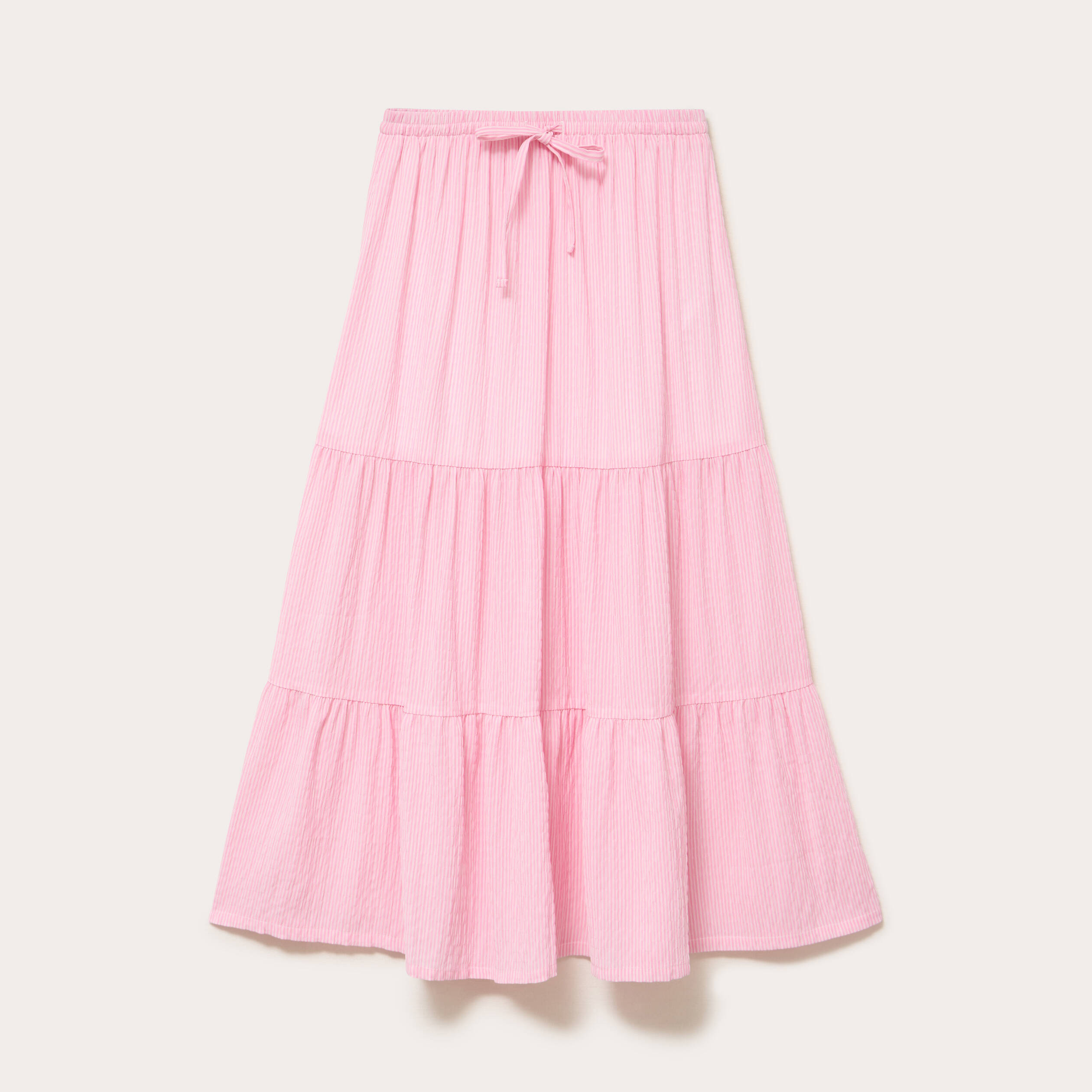 Jupe longue trap&egrave;ze rose clair femme