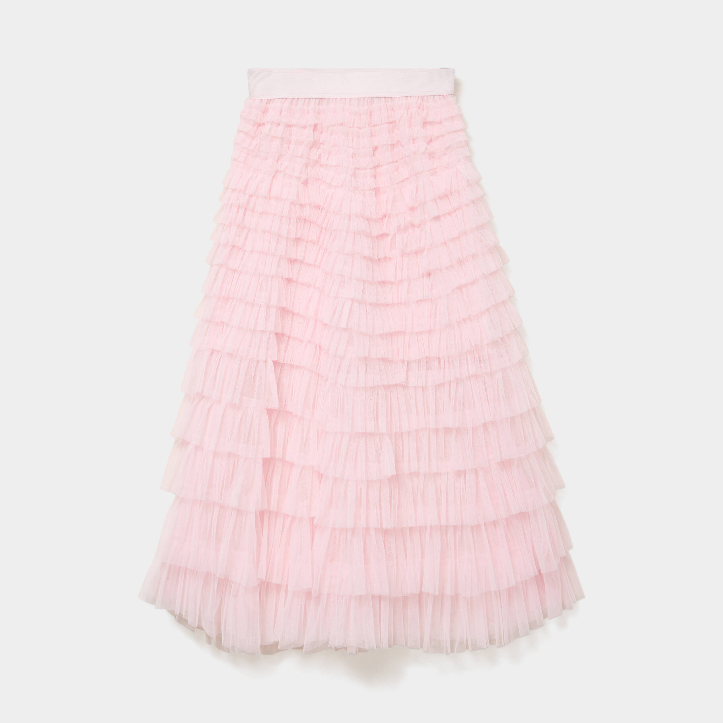 Jupe longue &eacute;vas&eacute;e rose clair femme