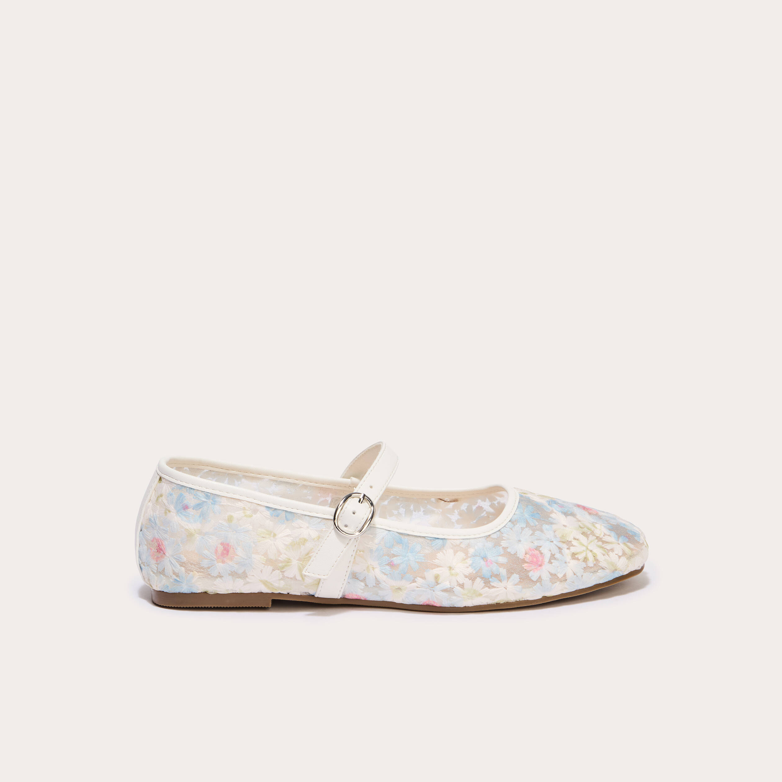 Ballerines en dentelle ecru femme