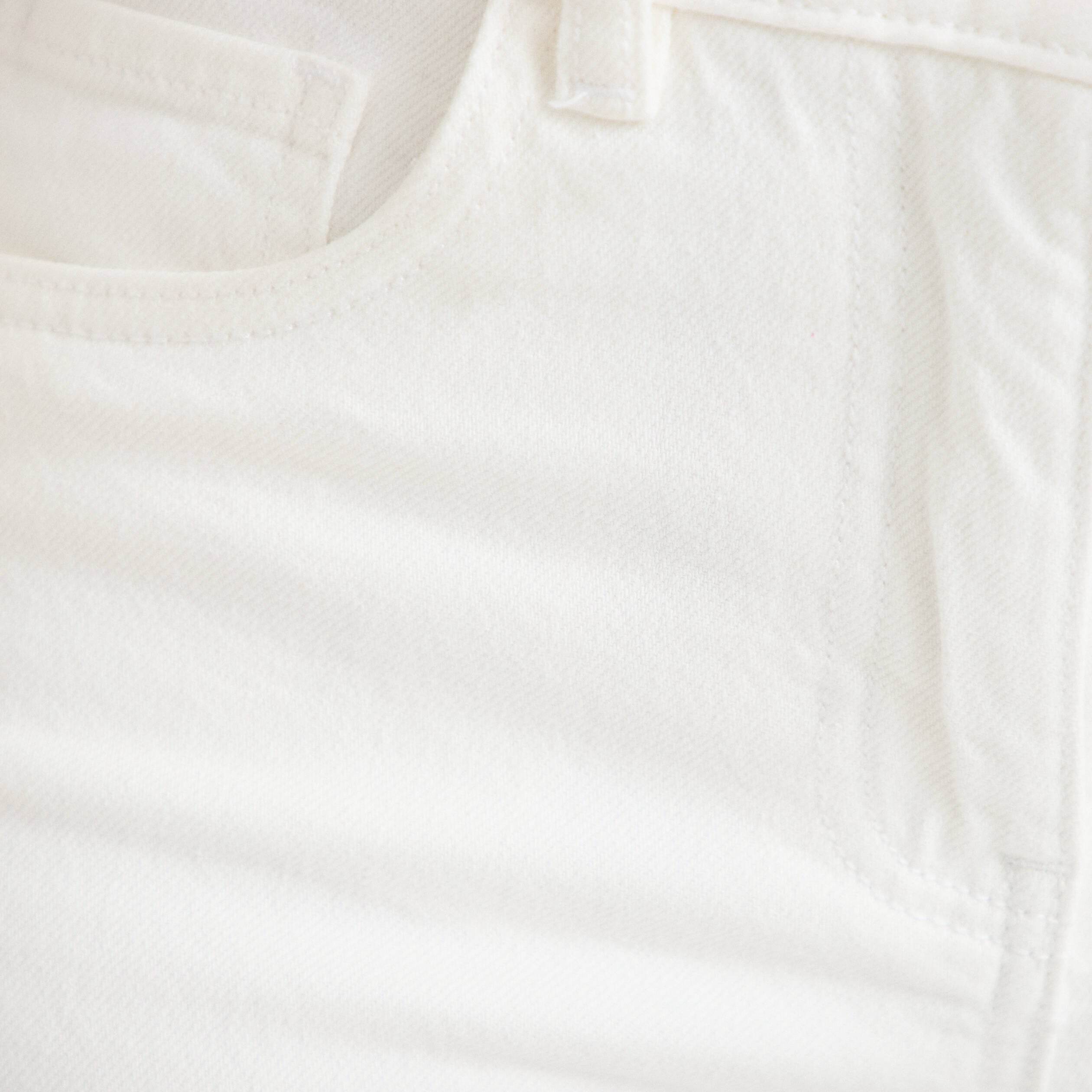 Jean wide leg cropped taille haute denim blanc femme
