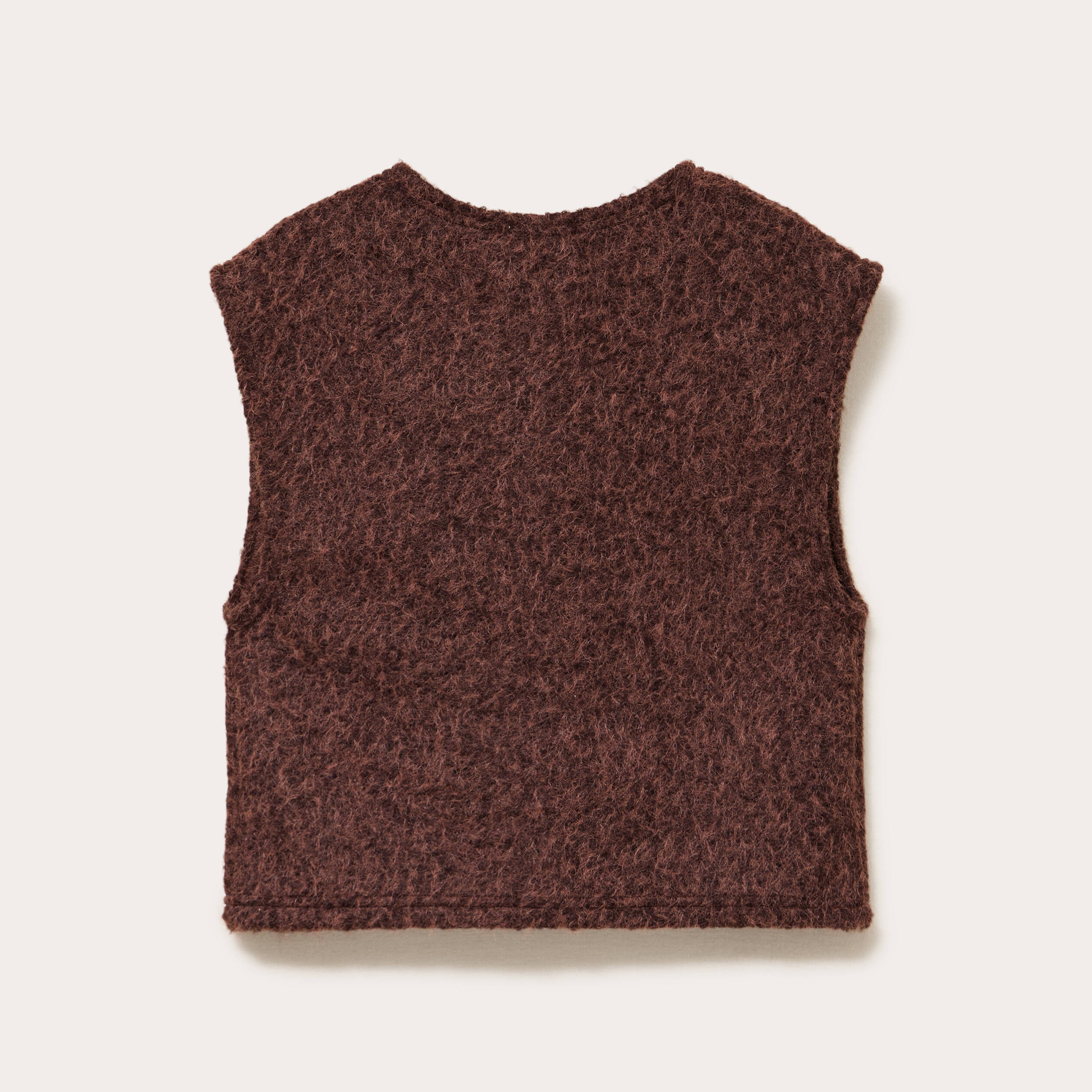 Gilet sans manches effet polaire marron clair femme