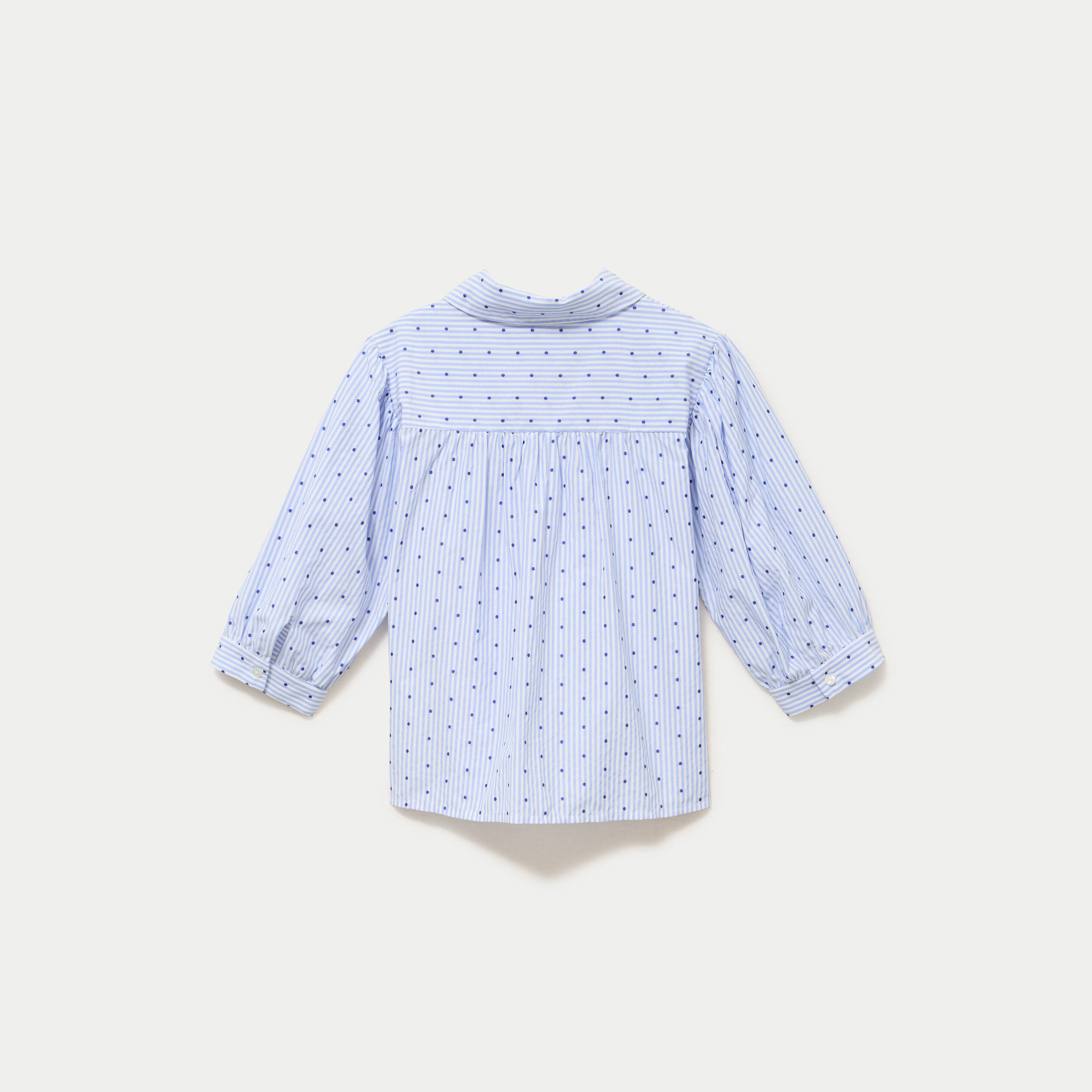 Chemise coupe ample manches 3/4 bleu femme