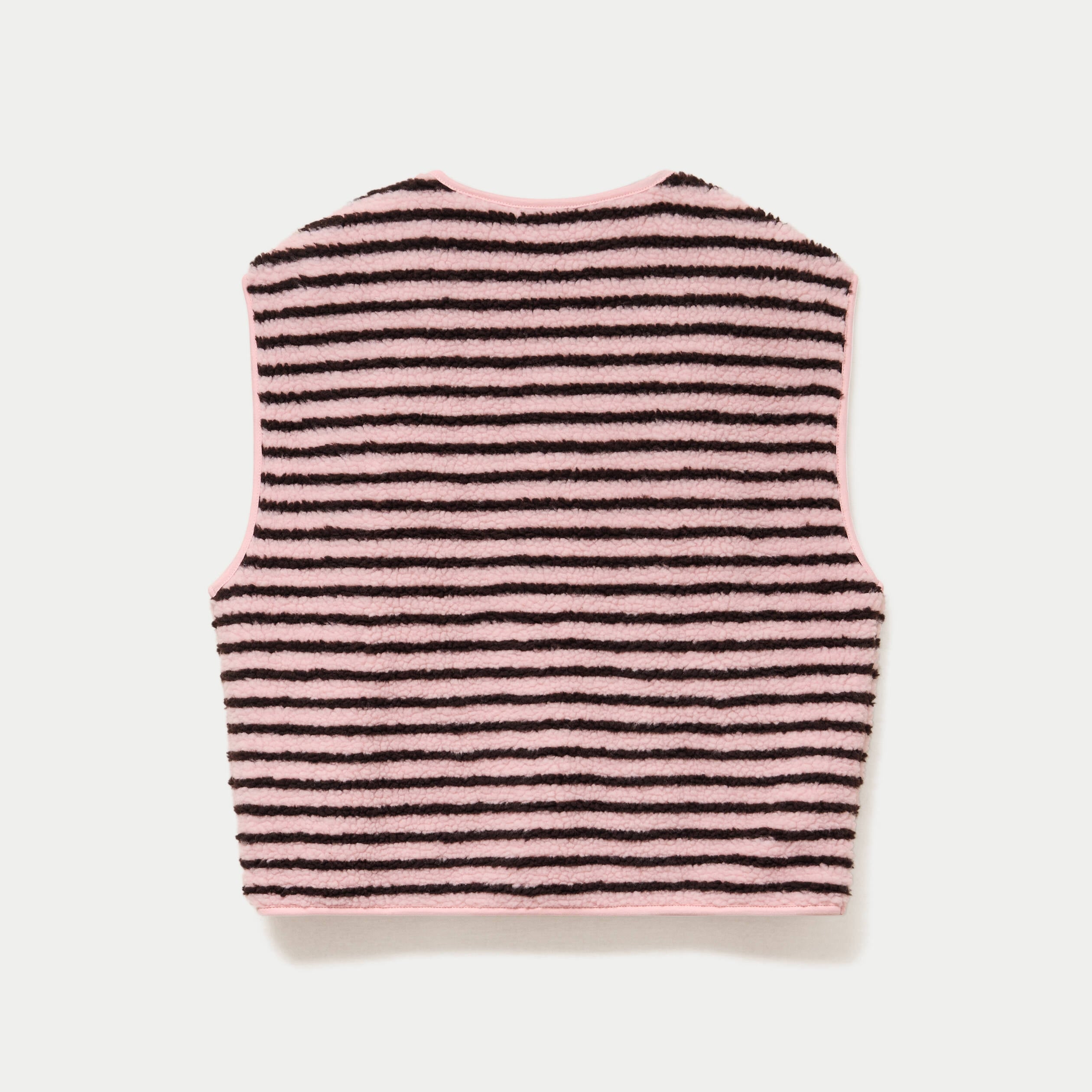 Gilet sans manches effet bouclette rose clair femme