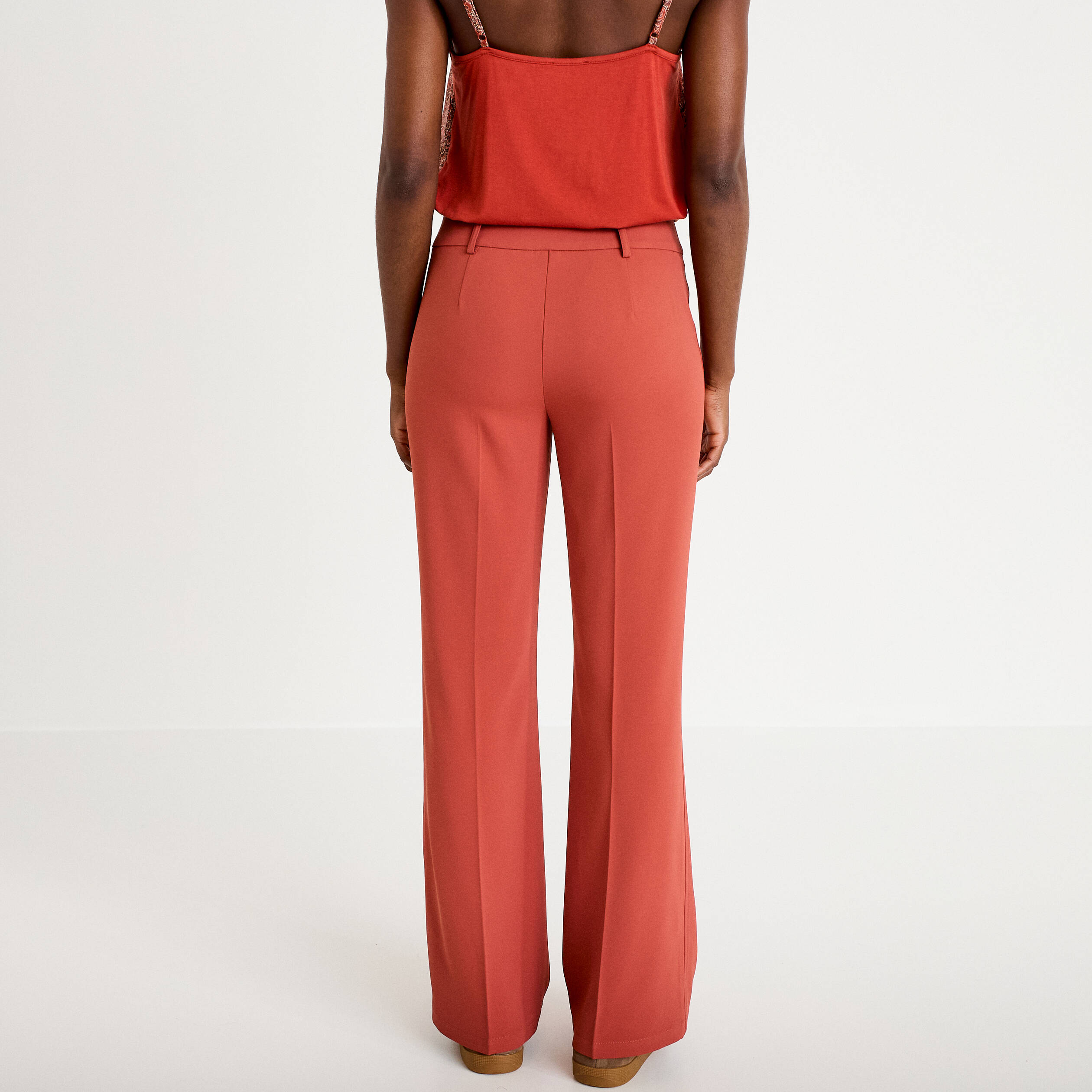 Pantalon bootcut taille standard vieux rose femme