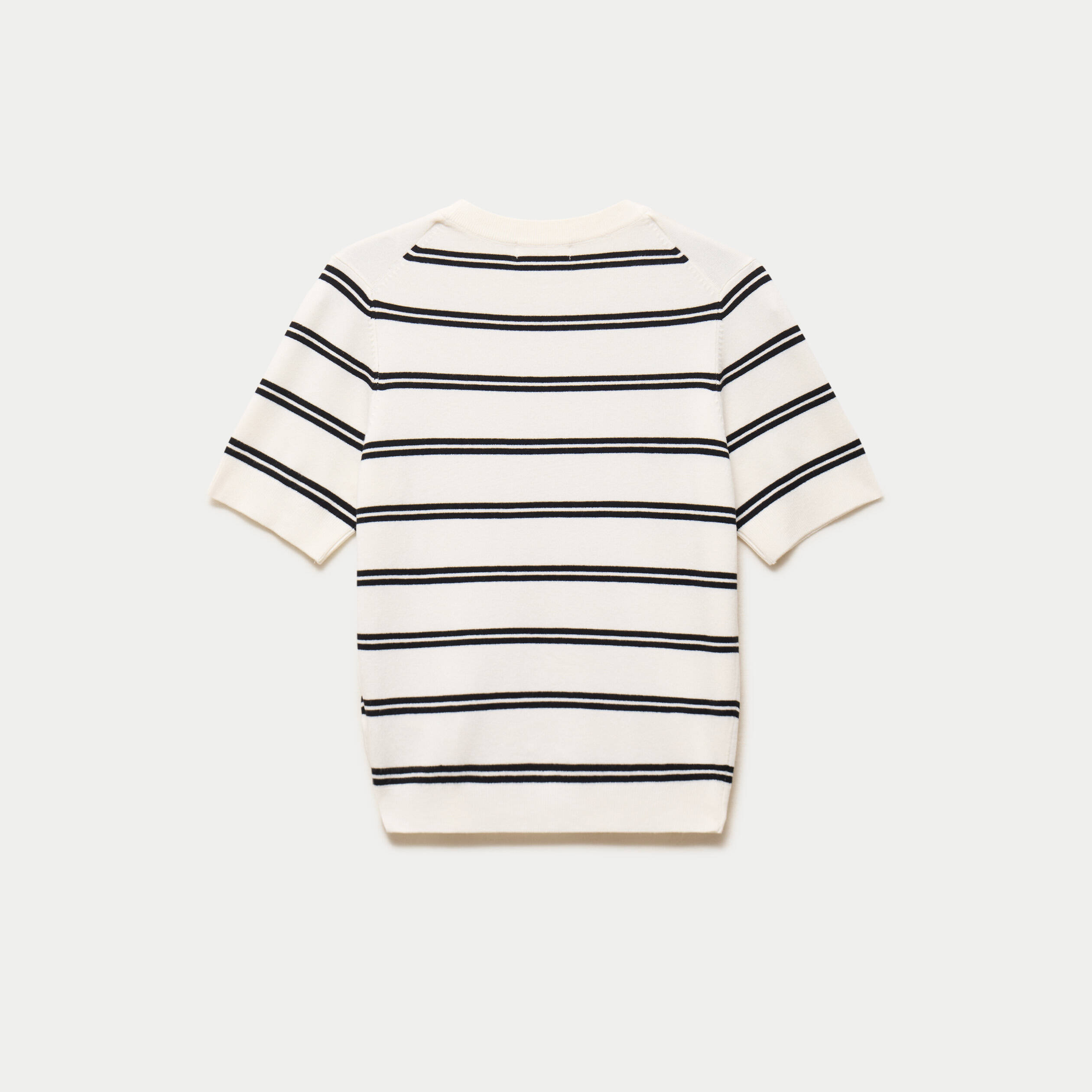Pull ajust&eacute; court manches courtes blanc femme