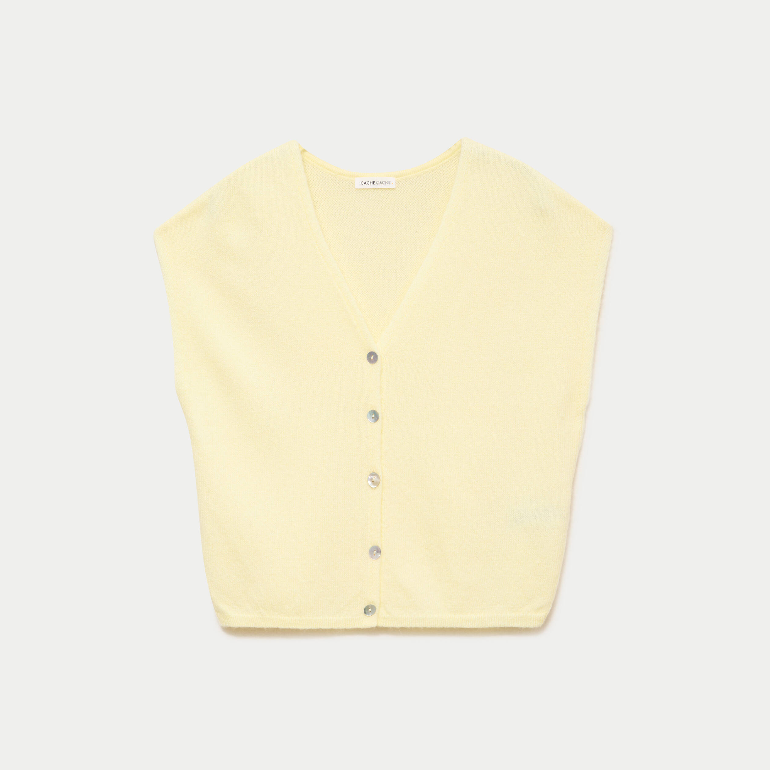 Gilet sans manches jaune clair femme