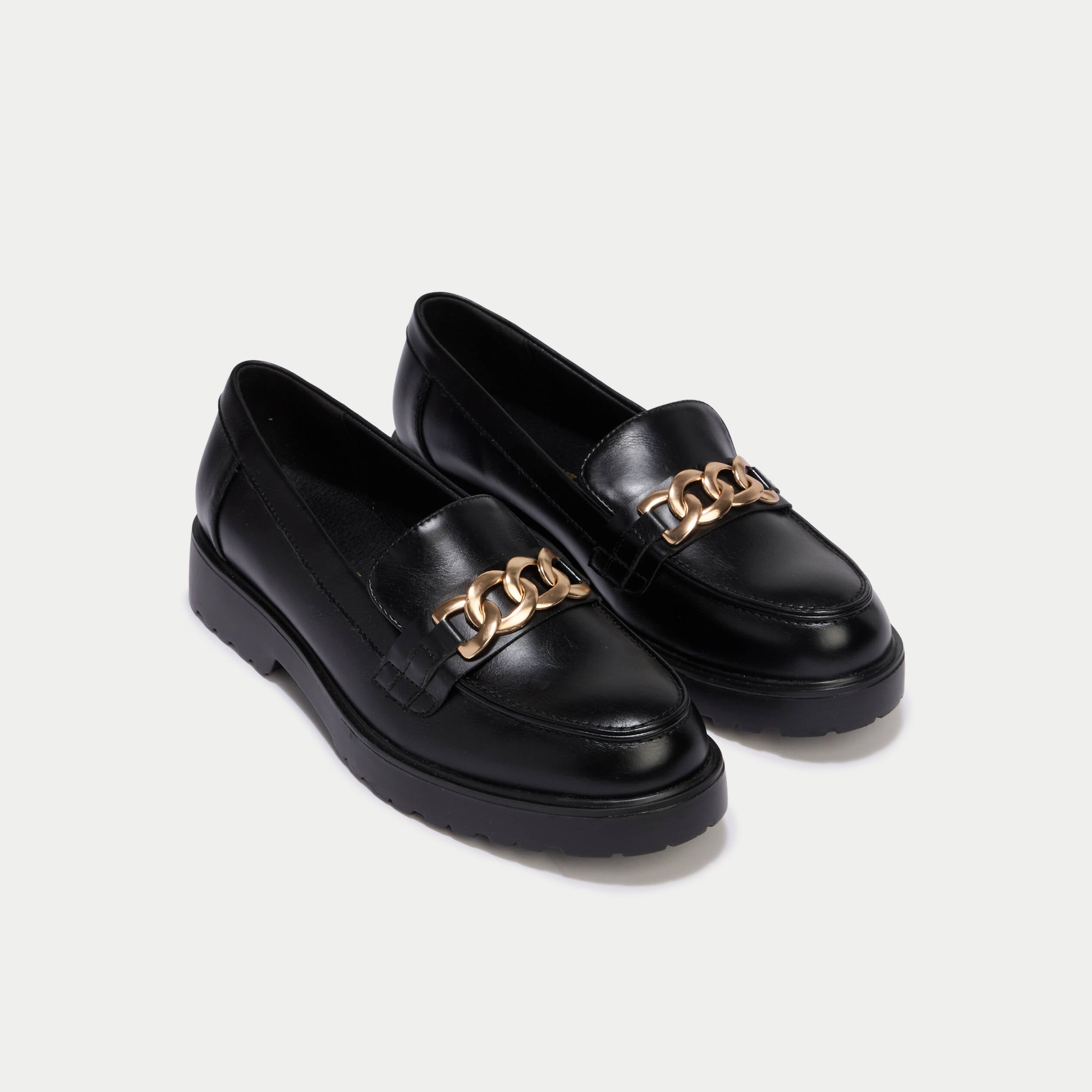Mocassins avec bijou noir femme