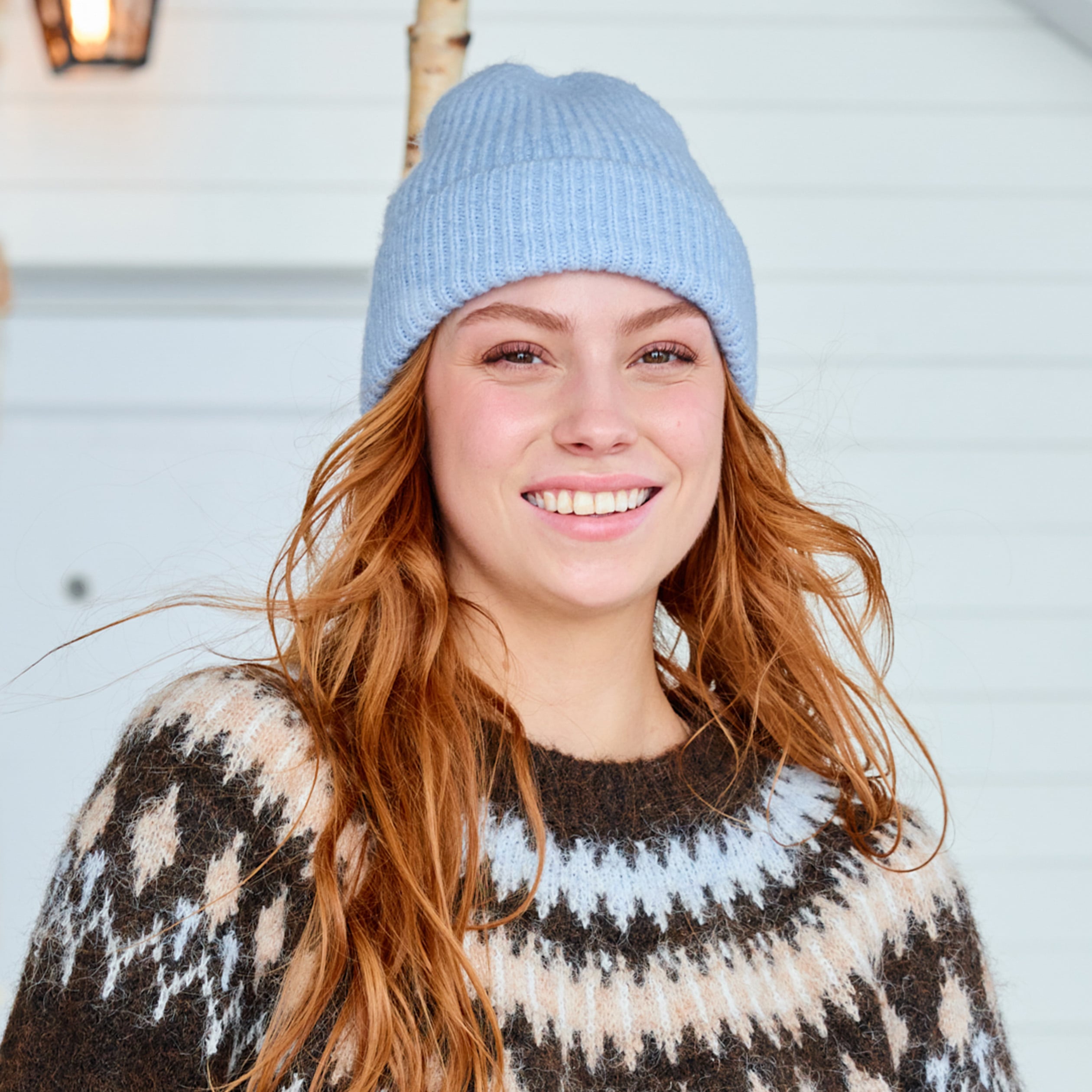 Bonnet bleu ciel femme