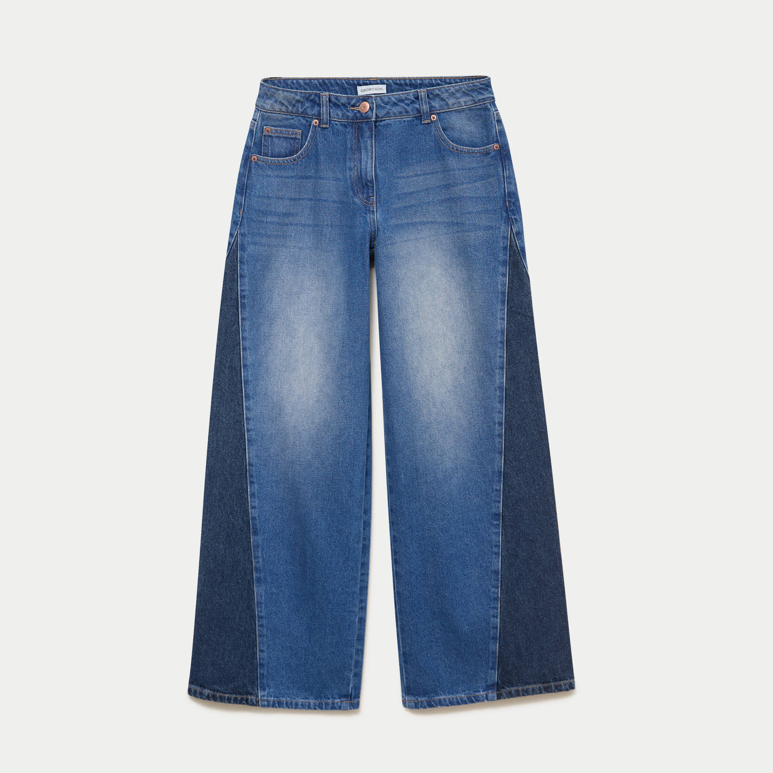 Jean bootcut taille basse denim double stone femme